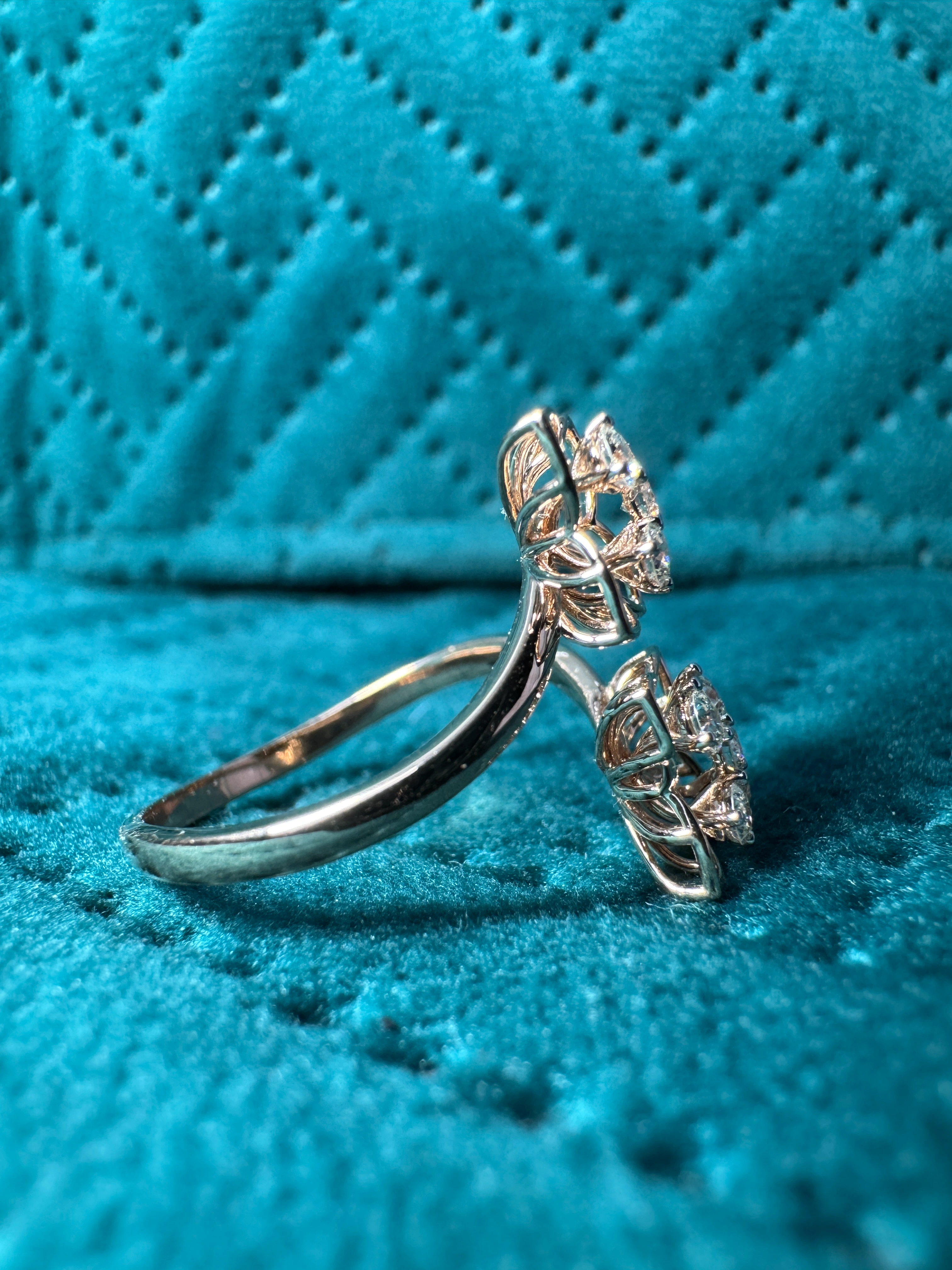 18KT Rose Gold Round Diamond Engagement & Wedding Ring | 0.364 CT view 4