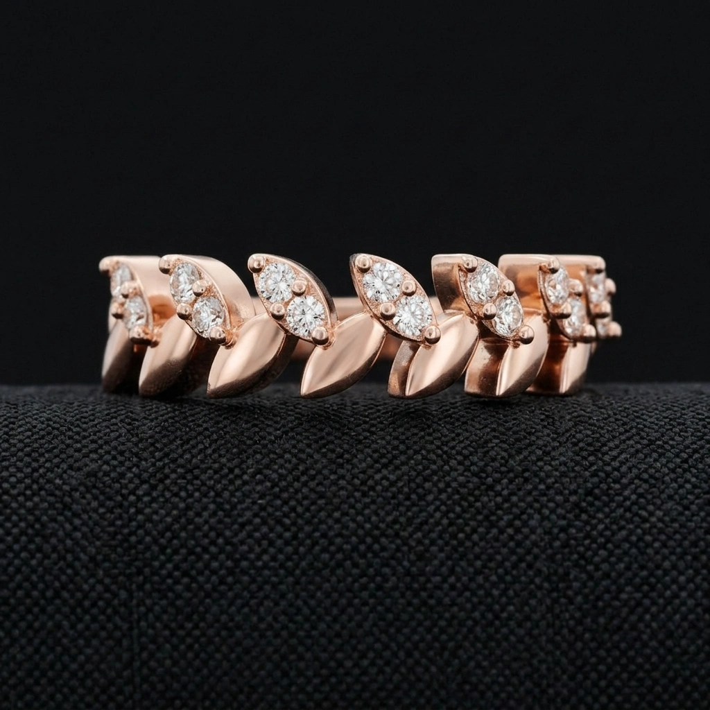 18KT Rose Gold Round Diamond Ring – 0.189 CT