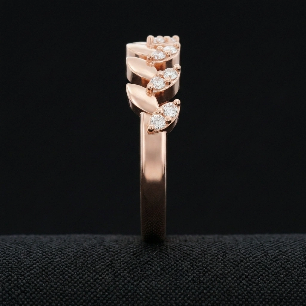 18KT Rose Gold Round Diamond Ring – 0.189 CT view 3