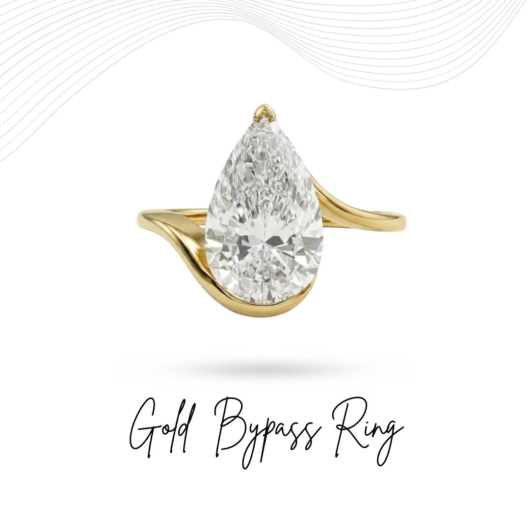 18KT Yellow Gold Pear-Shaped Lab-Grown Diamond Ring