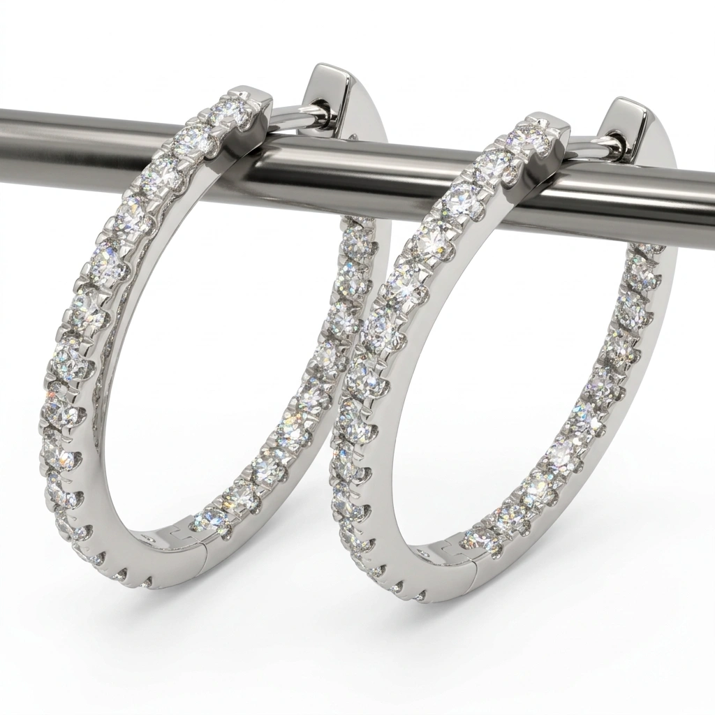 1.96 CT Round Diamond Earrings in PT950 Platinum view 4