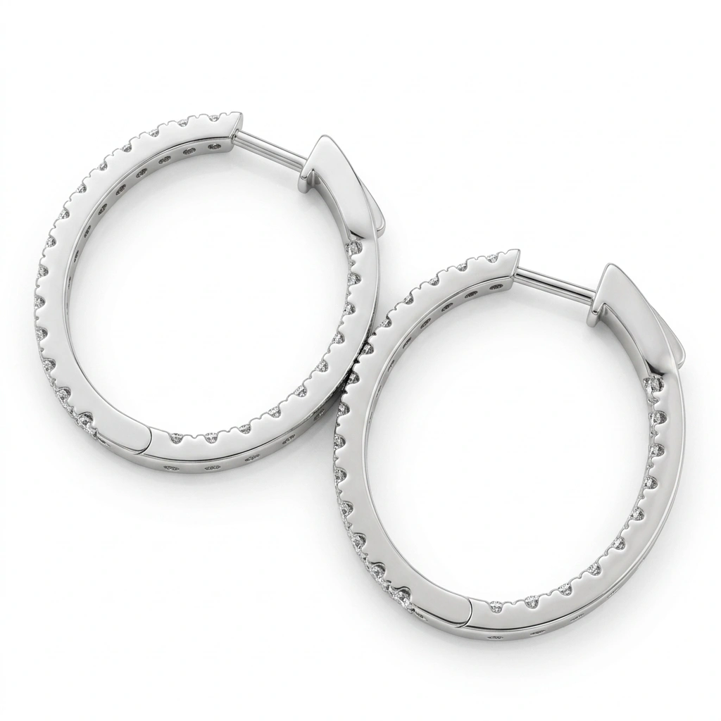 1.96 CT Round Diamond Earrings in PT950 Platinum view 5