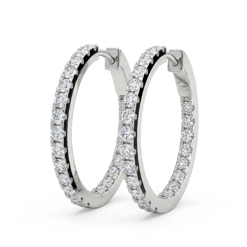 1.96 CT Round Diamond Earrings in PT950 Platinum view 3