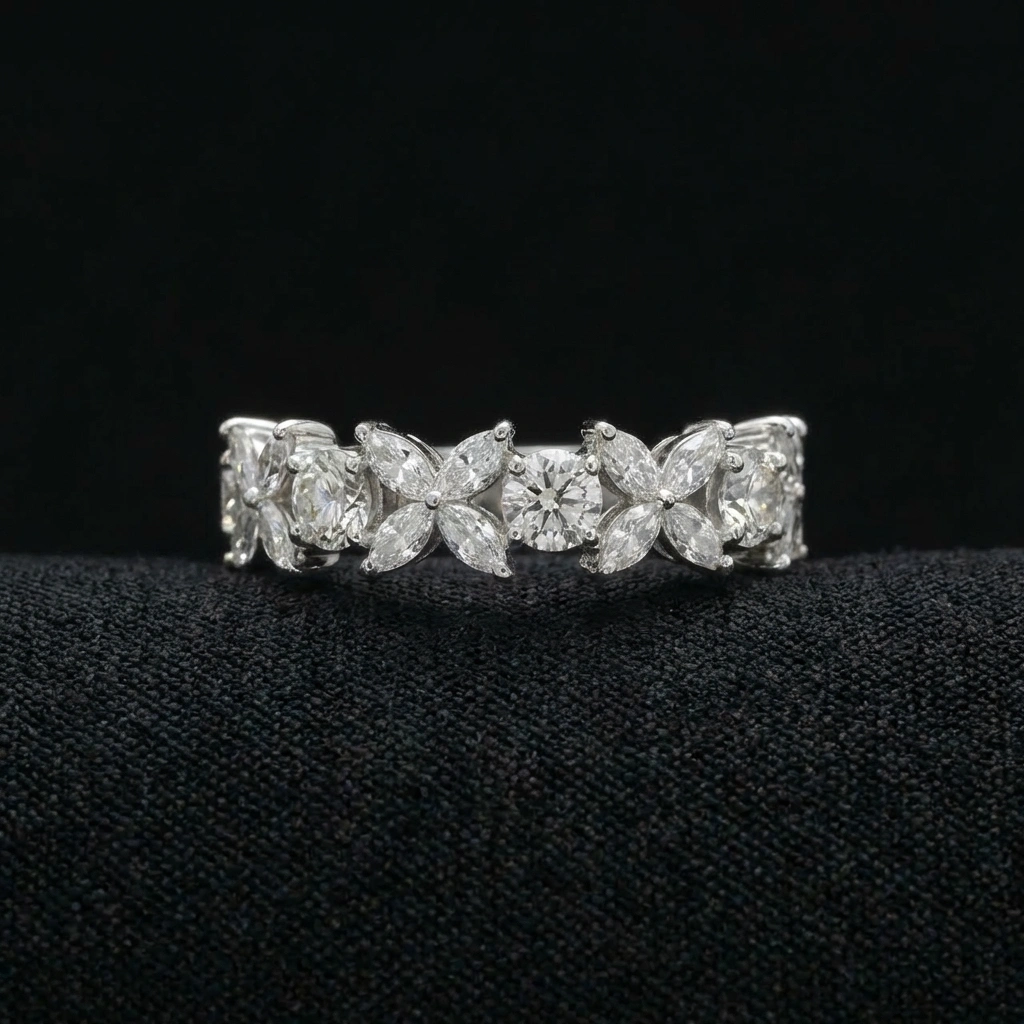 2.00 TCW Marquise & Round Diamond Ring | Solid Platinum 950 | IGI Certified | 5 Grams