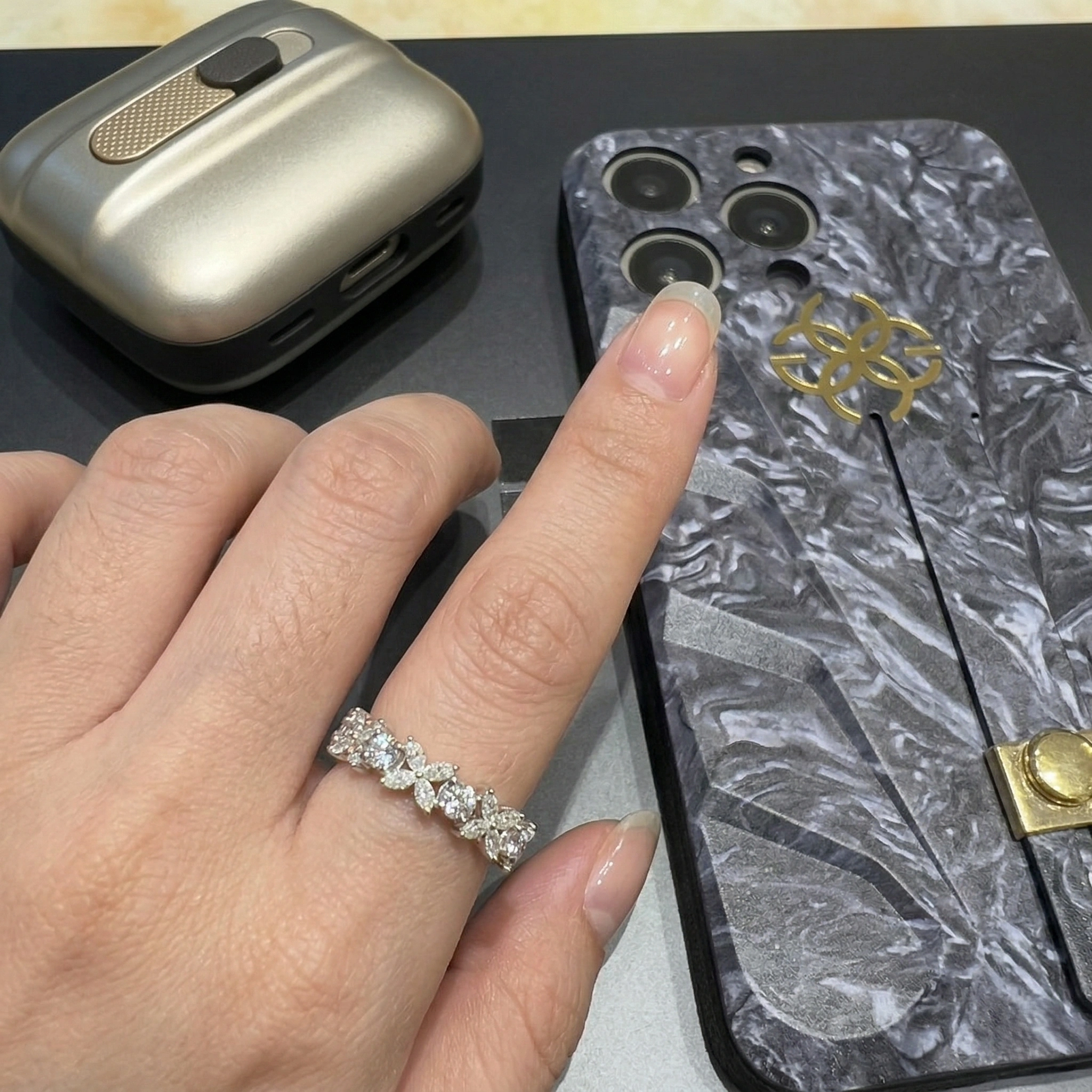 2.00 TCW Marquise & Round Diamond Ring | Solid Platinum 950 | IGI Certified | 5 Grams view 4