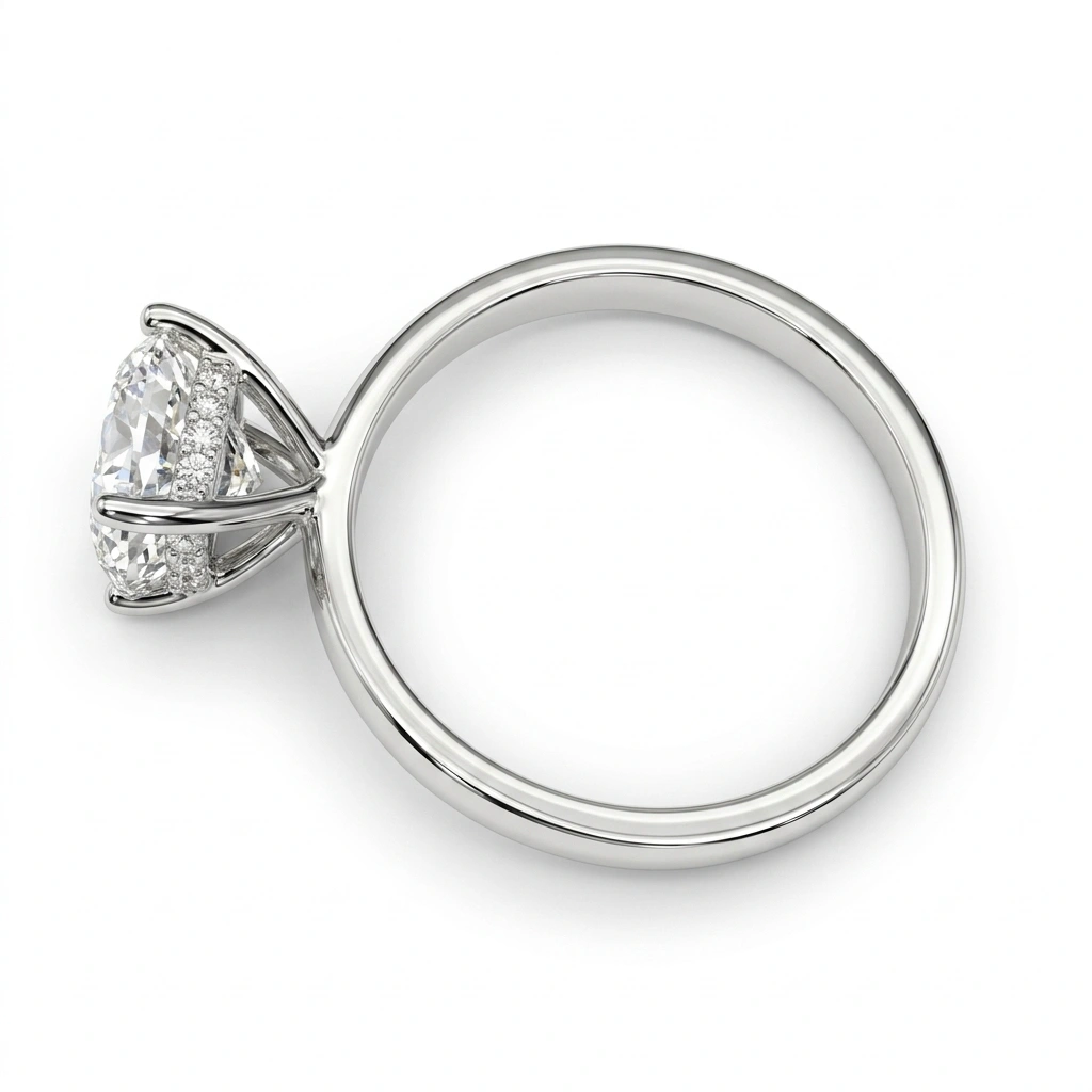 PT950 Platinum Cushion Cut Diamond Engagement Ring view 3