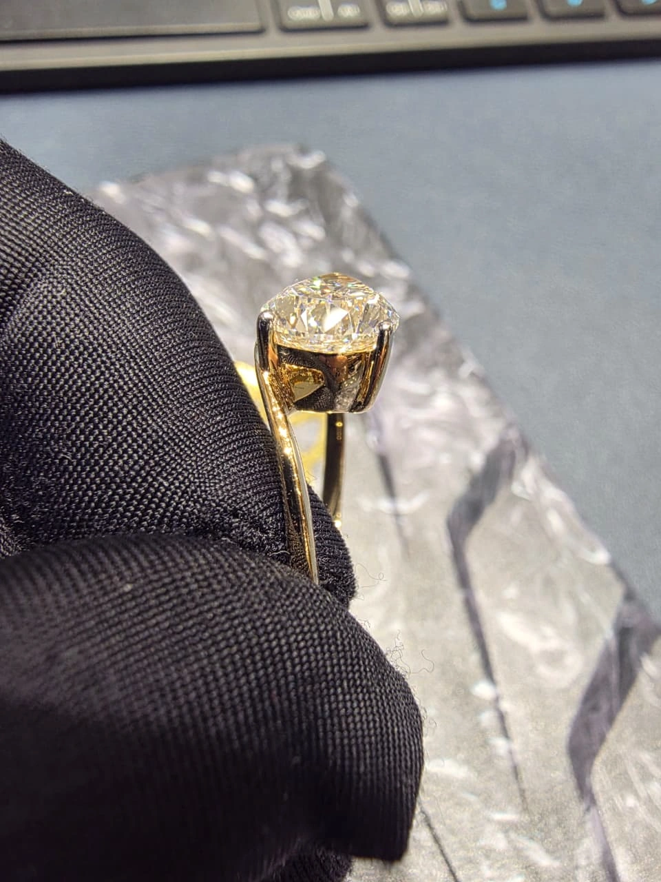 2.50 CT Pear Cut Solitaire Ring in 14K Yellow Gold view 4