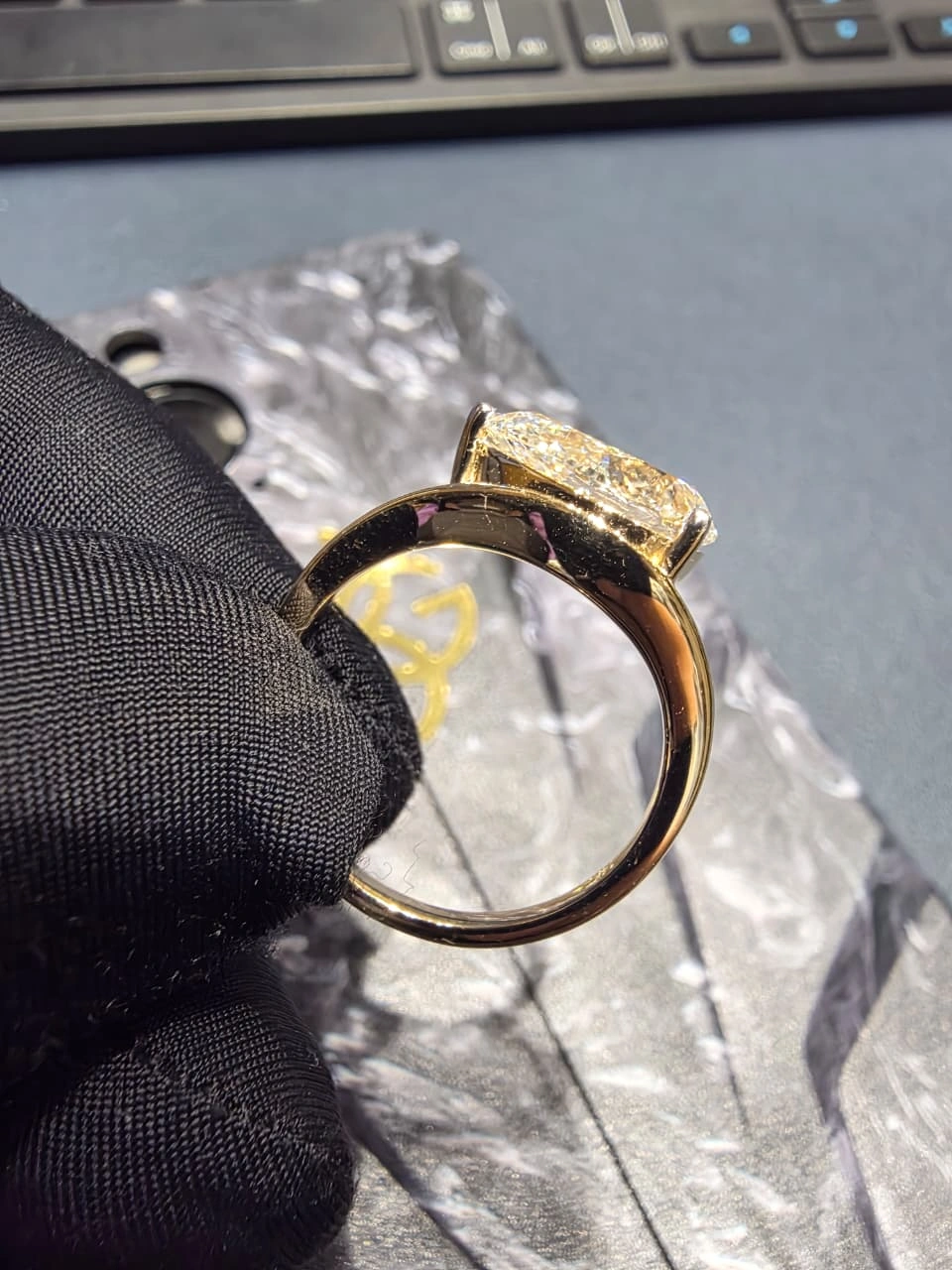 2.50 CT Pear Cut Solitaire Ring in 14K Yellow Gold view 6