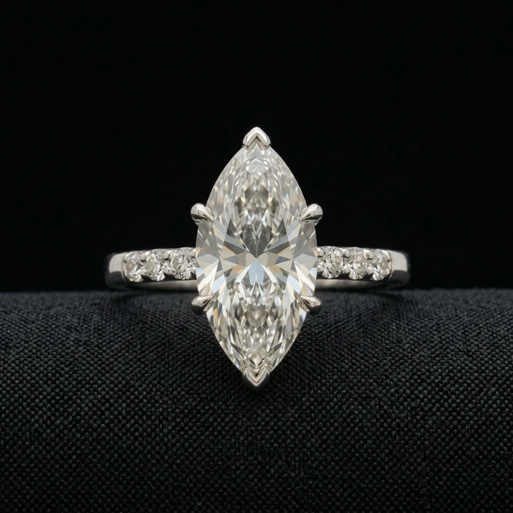 2.57 CT Marquise Lab Grown Diamond Solitaire Ring in PT950 Platinum