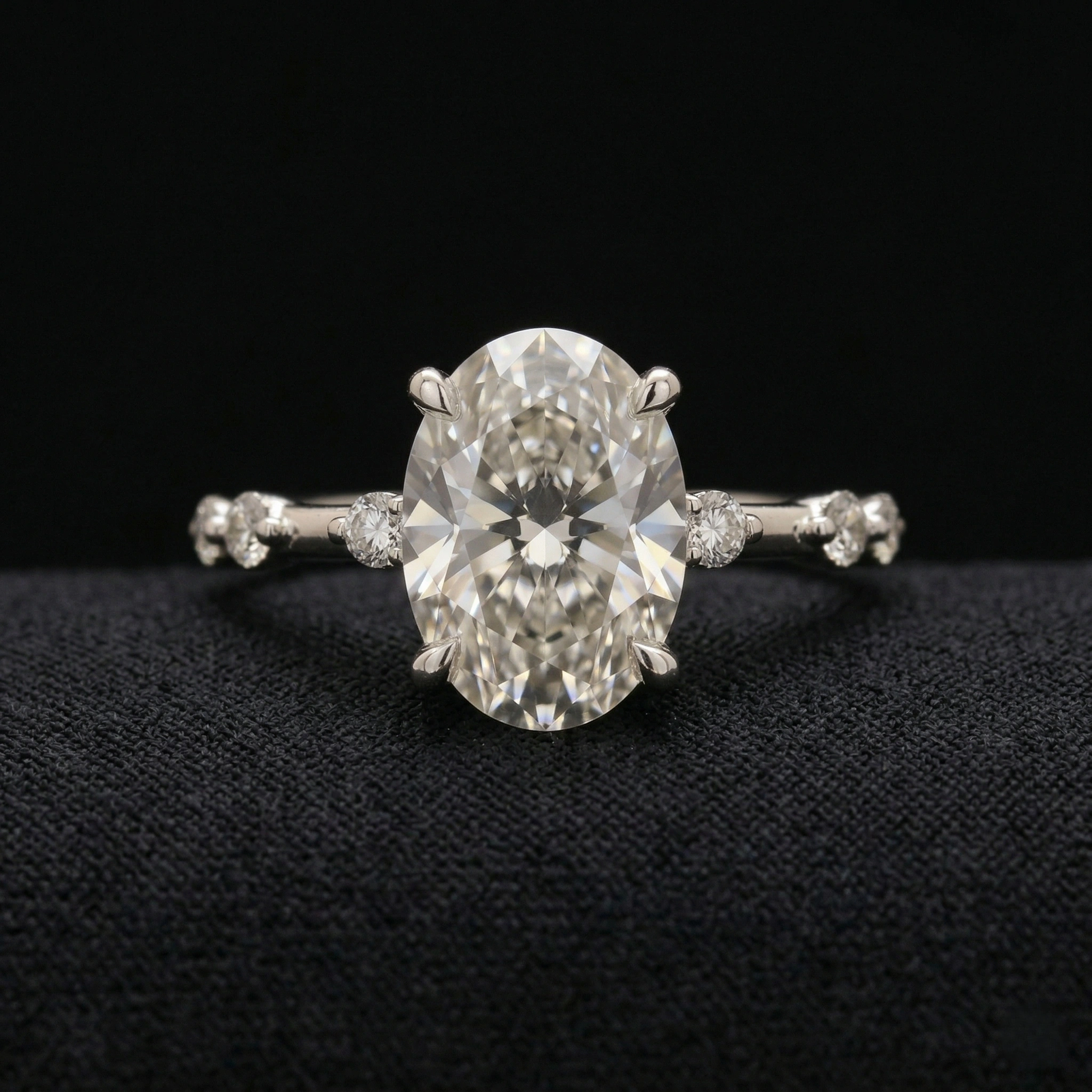 2.85 CT Oval Diamond Halo Engagement Ring | Platinum 950