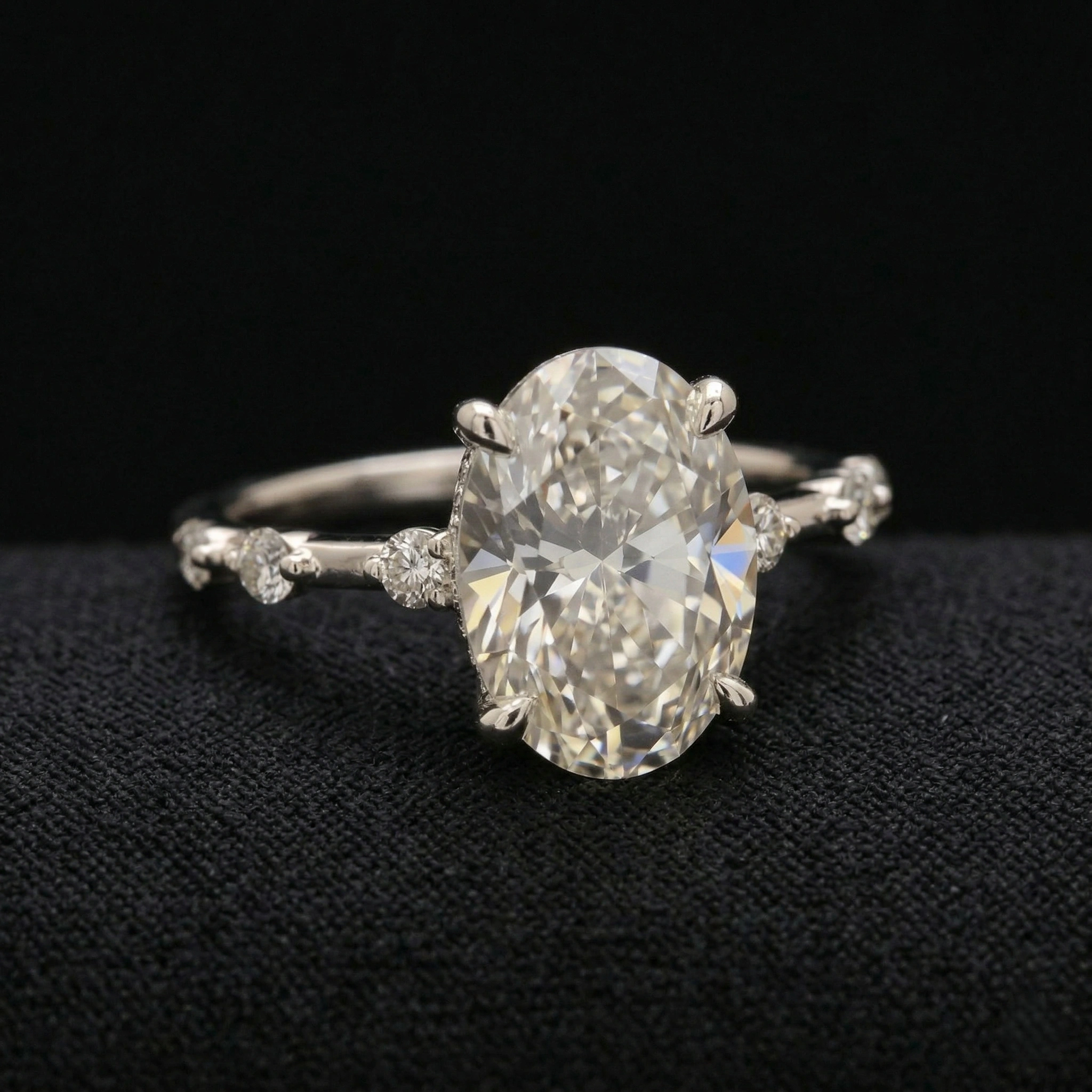 2.85 CT Oval Diamond Halo Engagement Ring | Platinum 950 view 3