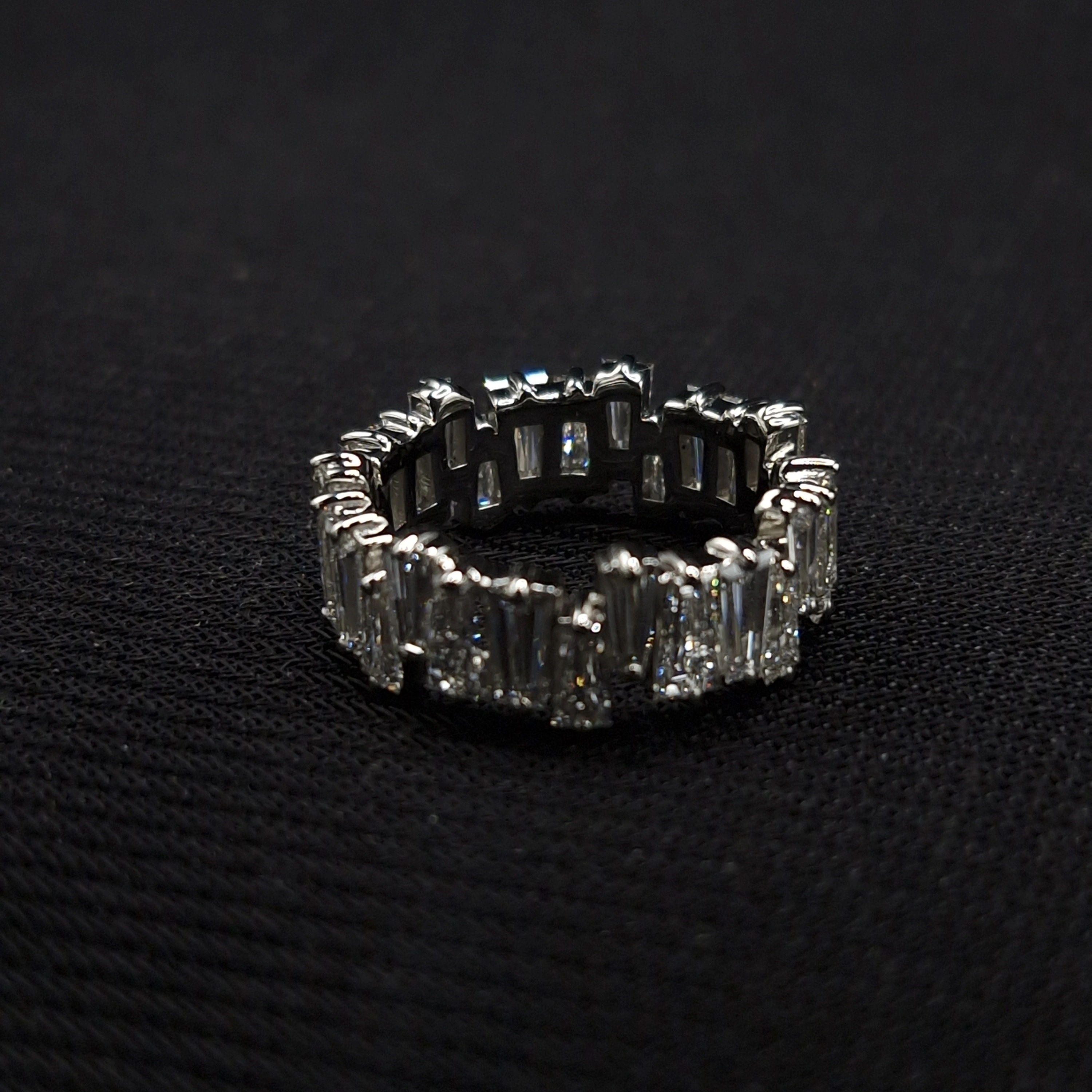 2.96 CT Tapered Baguette Cut Diamond Eternity Band | Platinum 950 view 4