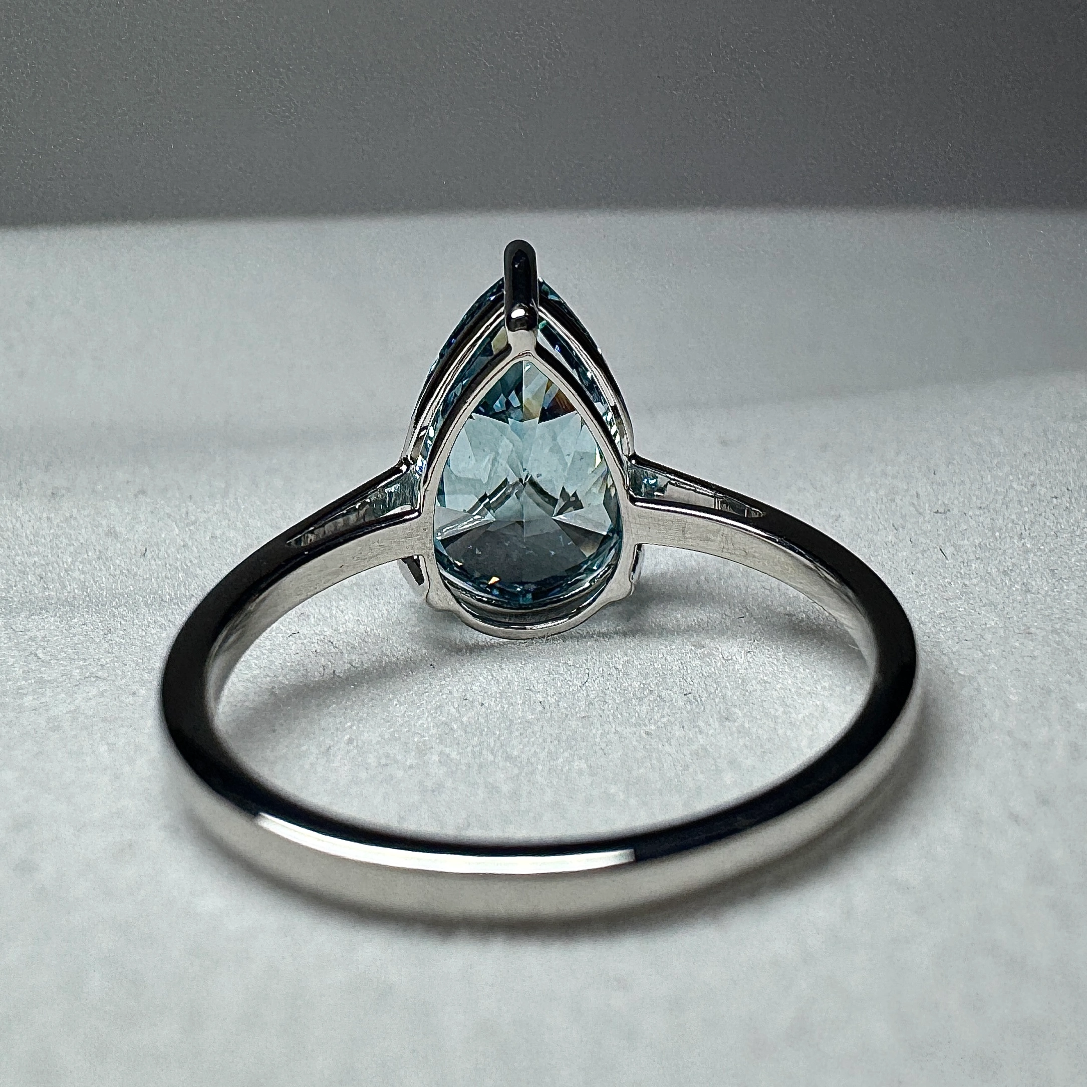 3 CT Lab Grown Pear Diamond Engagement Ring in PT950 Platinum (4g) view 4