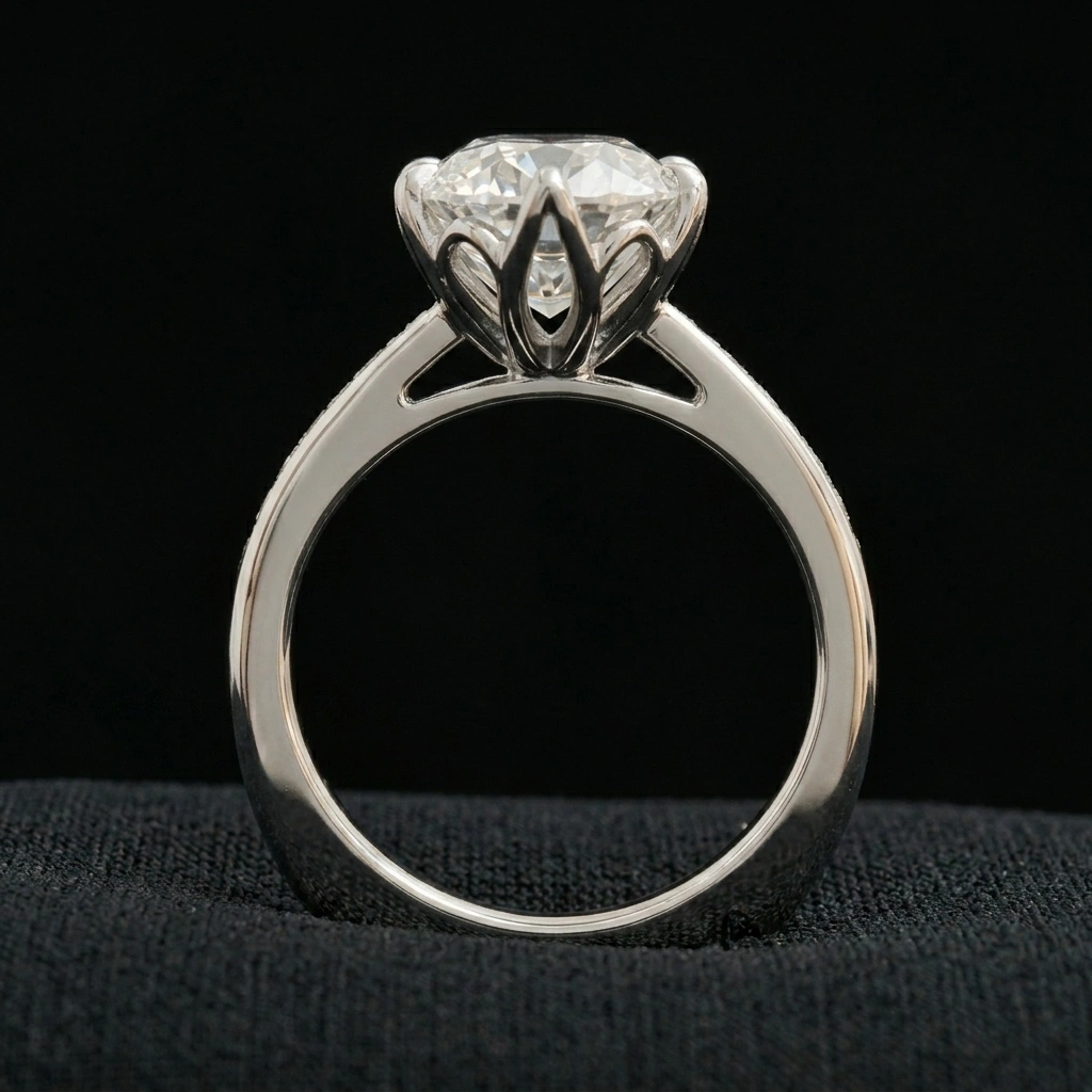 3 CT Oval Solitaire Diamond Ring in PT950 Platinum view 5