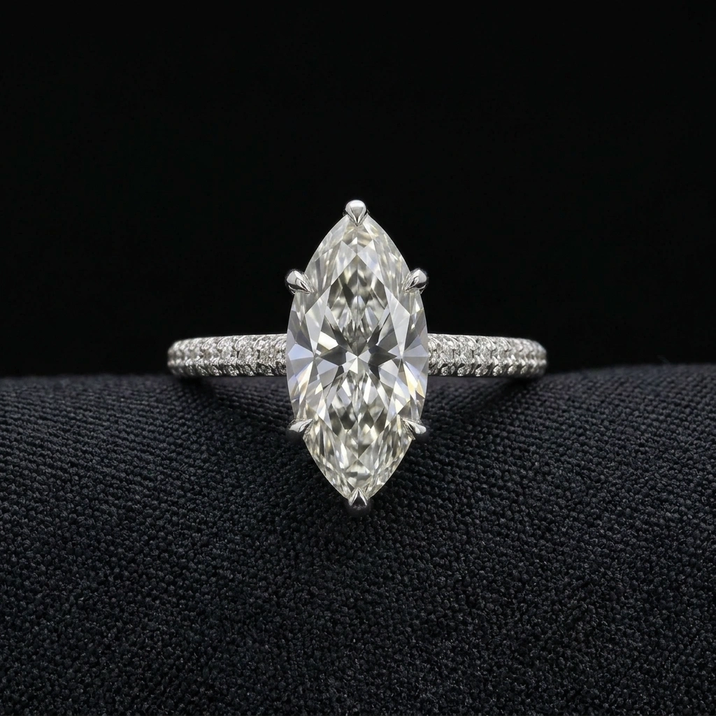 3.00 TCW Marquise & Round Diamond Earrings | 2.50 CT Marquise Center | Solid Platinum 950