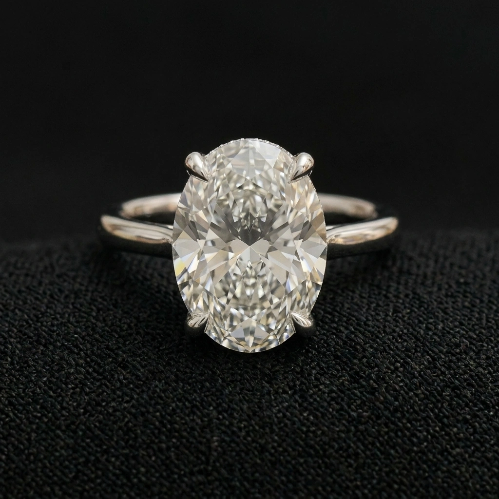 3.12 CT Oval & Round Diamond PT950 Platinum Engagement Ring