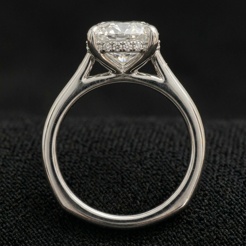 3.12 CT Oval & Round Diamond PT950 Platinum Engagement Ring view 5
