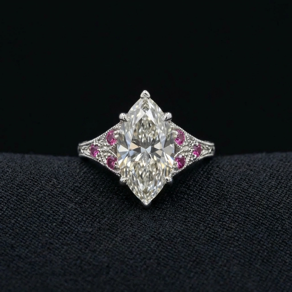 3.20 TCW Marquise Diamond Solitaire Ring | 3.00 CT IGI Certified | Solid Platinum 950