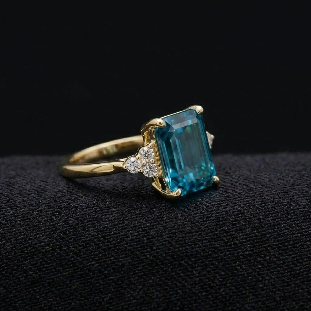 3.50 TCW Emerald Cut Diamond Solitaire Ring | 3.00 CT IGI Certified | 14K Yellow Gold view 3