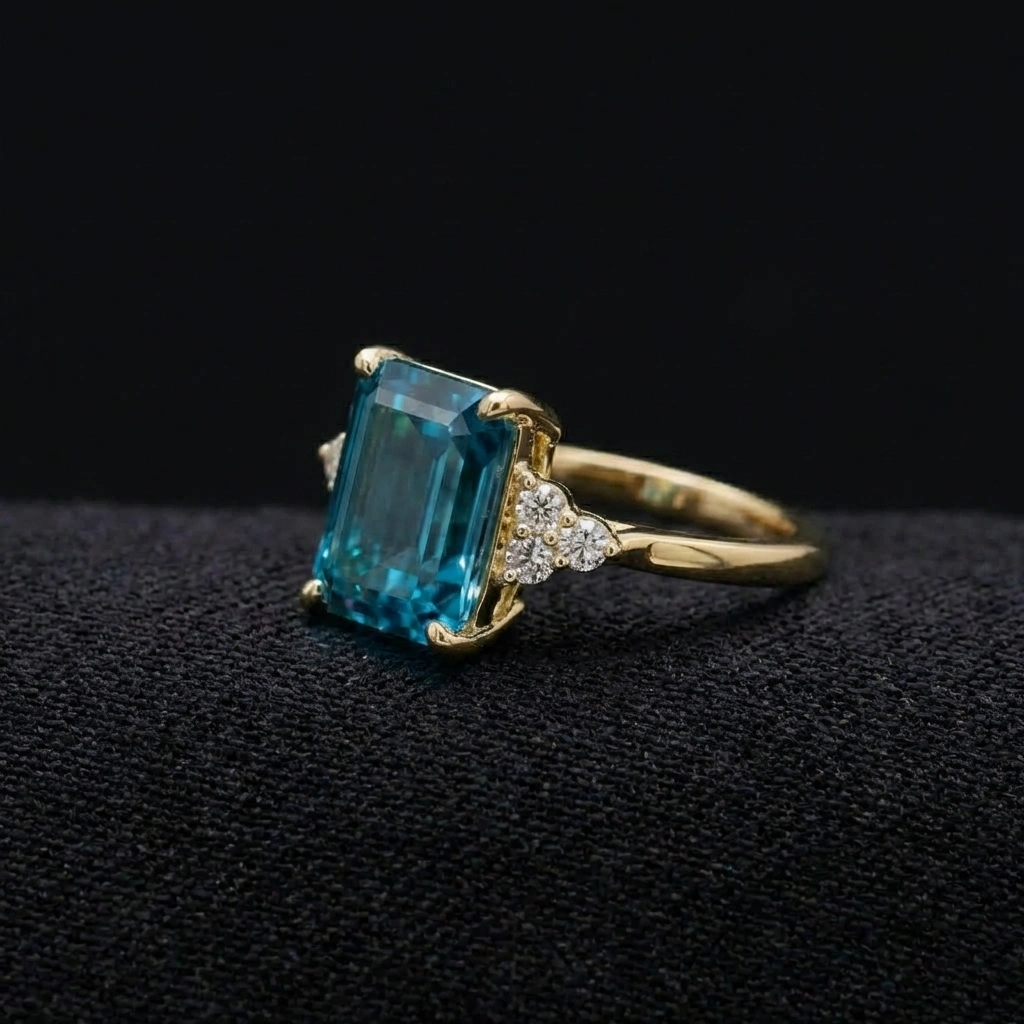 3.50 TCW Emerald Cut Diamond Solitaire Ring | 3.00 CT IGI Certified | 14K Yellow Gold view 4