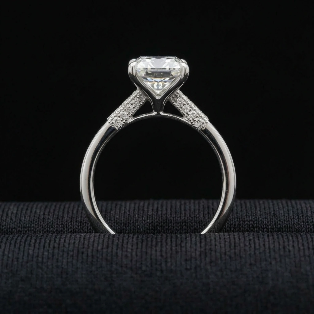 3.65 TCW Radiant Cut Diamond Solitaire Ring | 3.50 CT IGI Certified | Solid Platinum 950 view 4