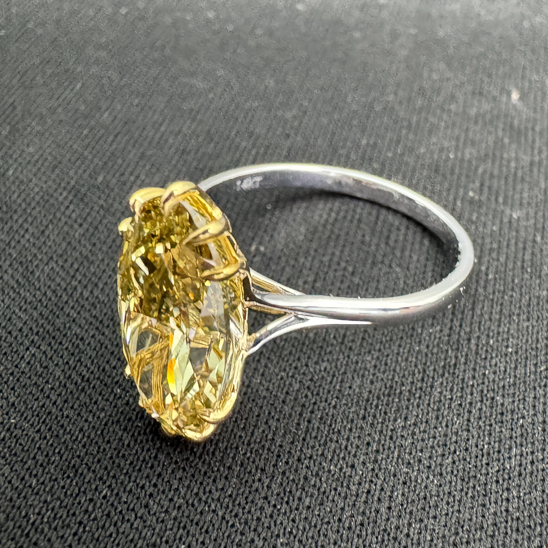 4 CT Lab Grown Oval Diamond Engagement Ring in 14KT White Gold 