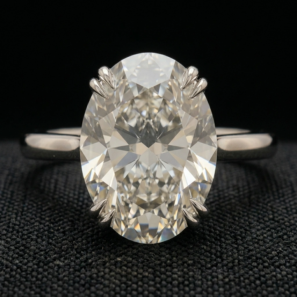 4 CT Oval Solitaire Ring in PT950 Platinum