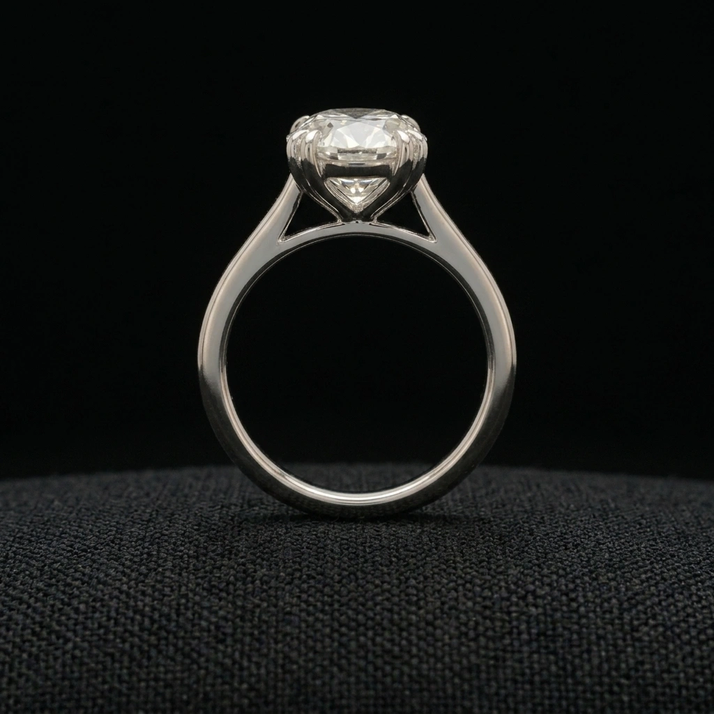 4 CT Oval Solitaire Ring in PT950 Platinum view 5