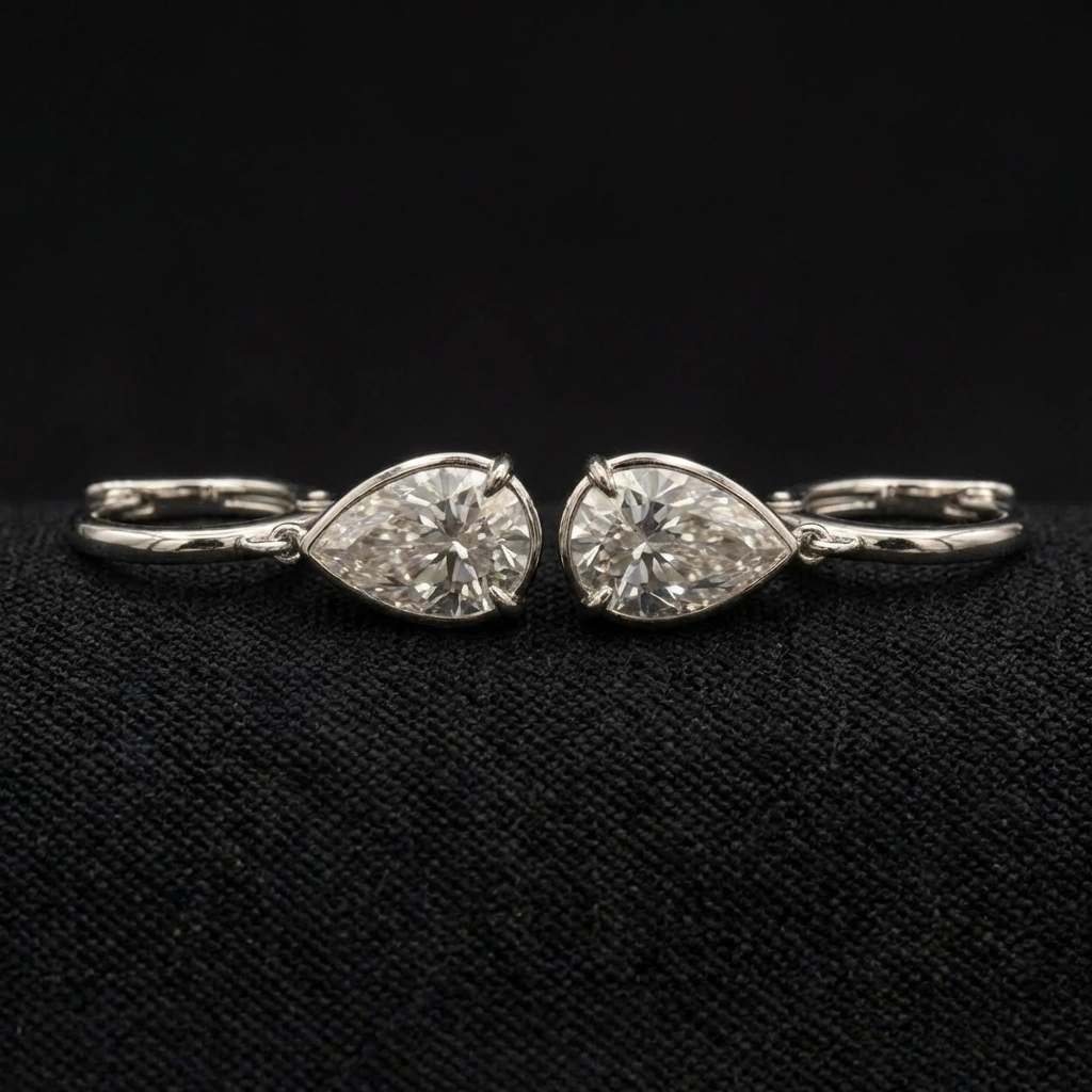 4.00 TCW Pear Cut Diamond Solitaire Drop Earrings | 2.00 CT IGI Certified Each | Solid PT950 Platinum view 5