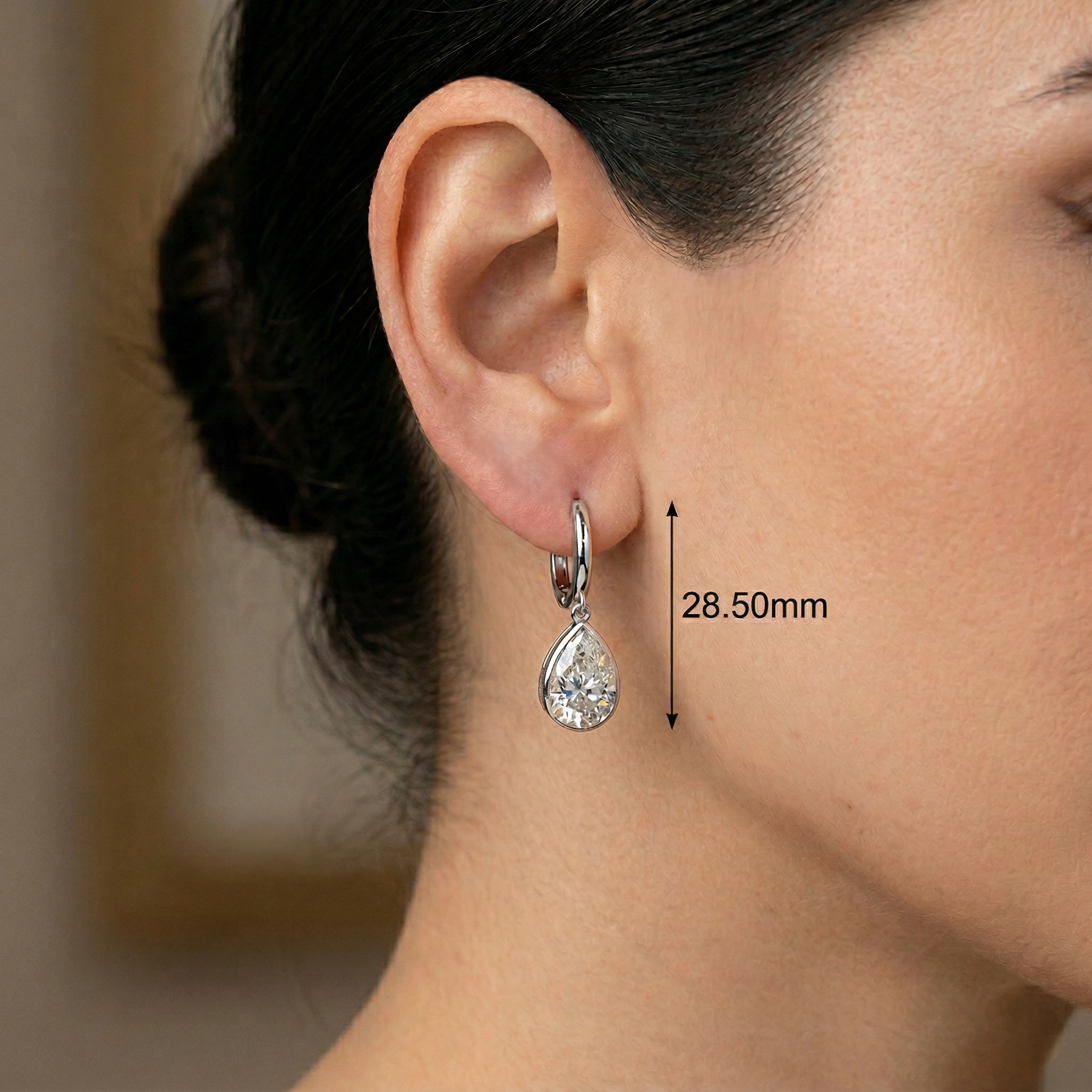 4.00 TCW Pear Cut Diamond Solitaire Drop Earrings | 2.00 CT IGI Certified Each | Solid PT950 Platinum view 6