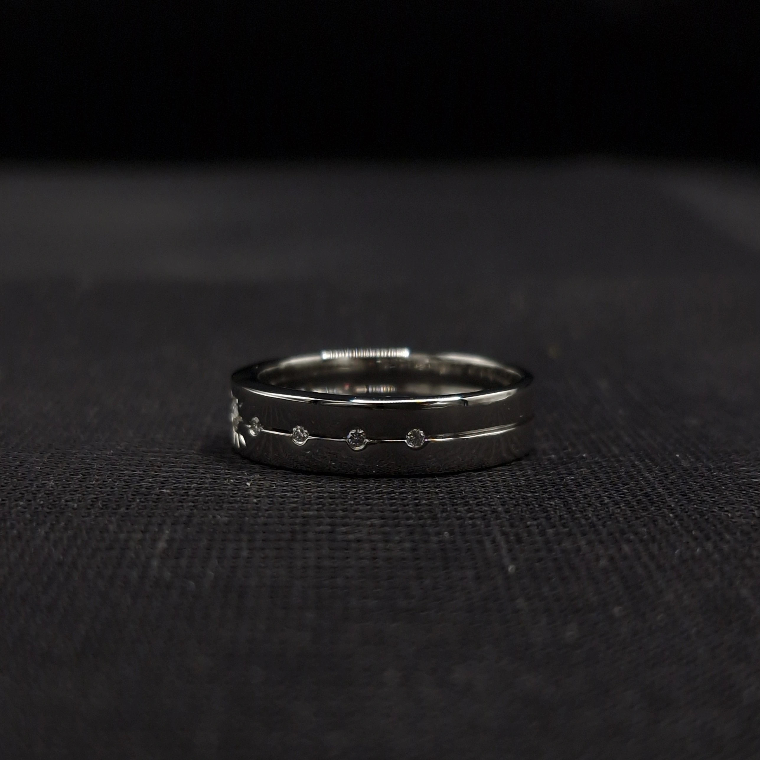 4.10 CT Round Diamond Star-Set Platinum Band Ring | Platinum 950 view 4