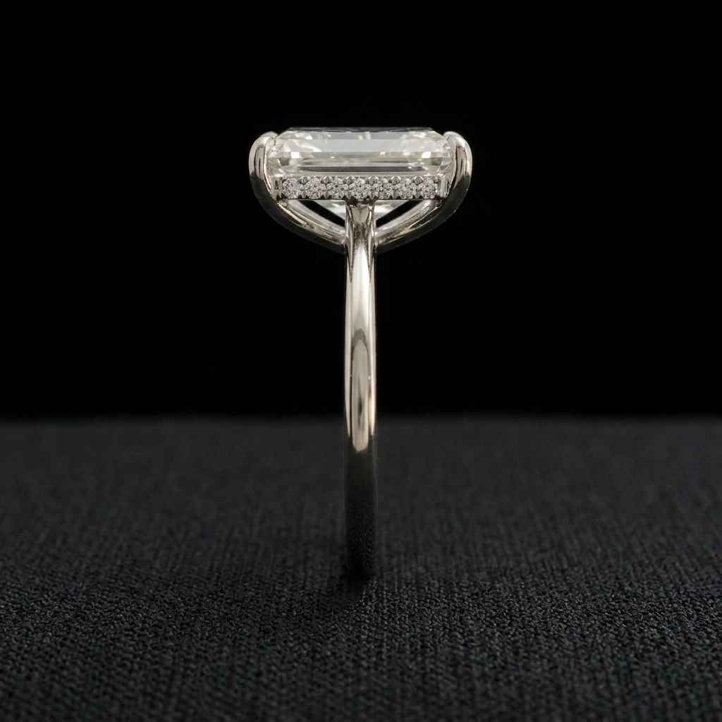 4.12 CT Radiant & Diamond PT950 Platinum Engagement Ring view 5