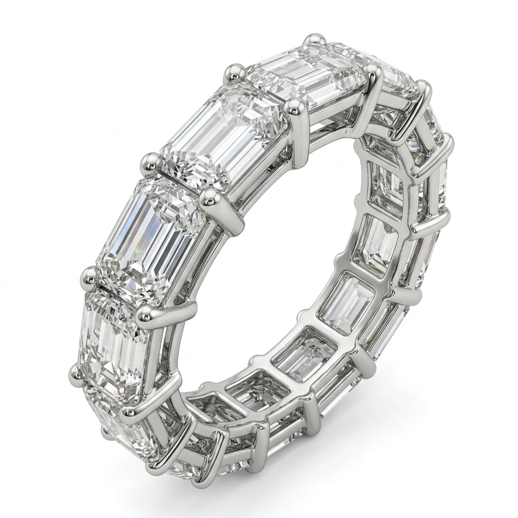 4.45 CT Emerald Cut Diamond Engagement Ring in PT950 Platinum view 6