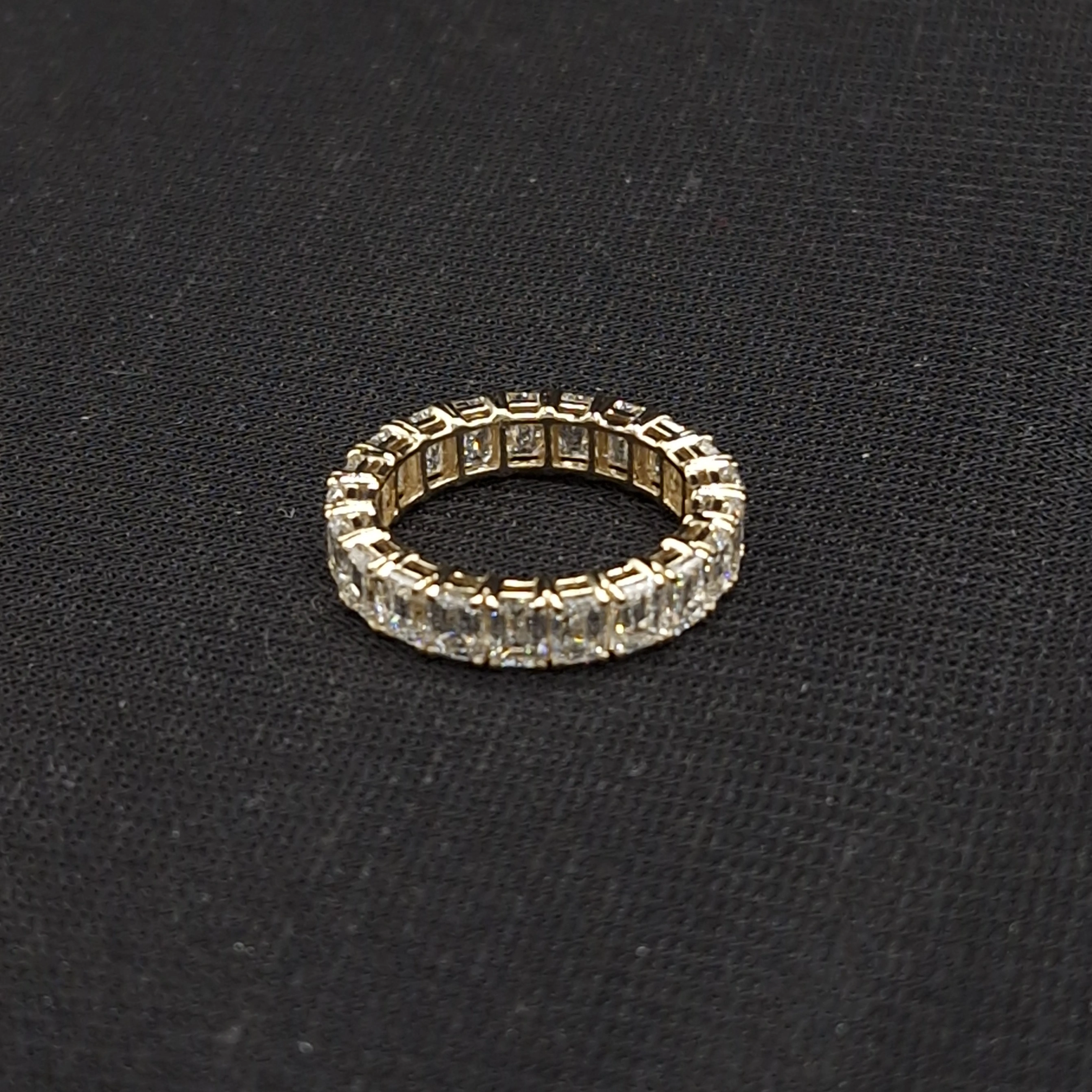4.82 CT Emerald Cut Diamond Eternity Band Ring | 14K Yellow Gold view 4