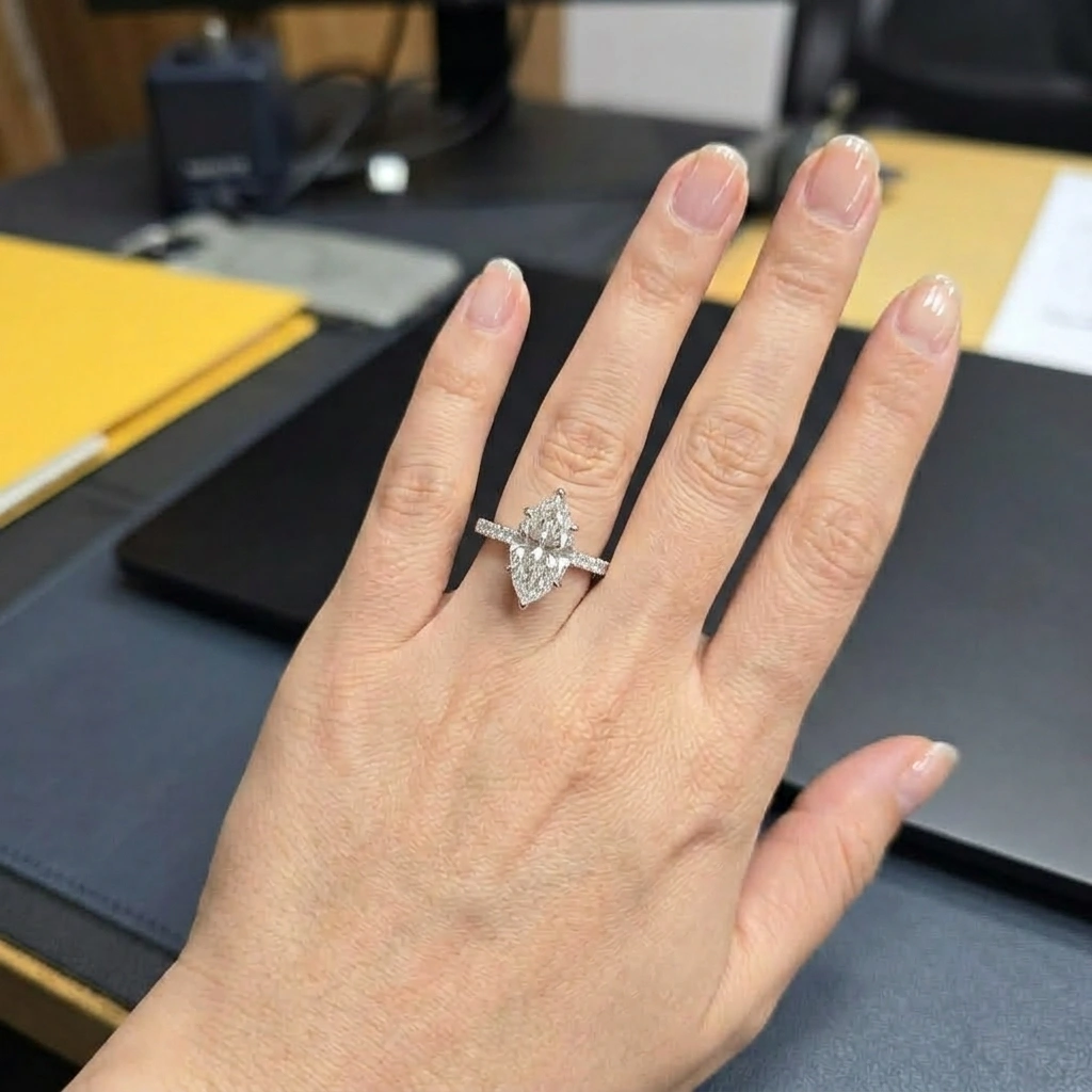 5 CT Marquise Diamond Engagement Ring in PT950 Platinum 5.44 CT Total Diamond Weight view 3