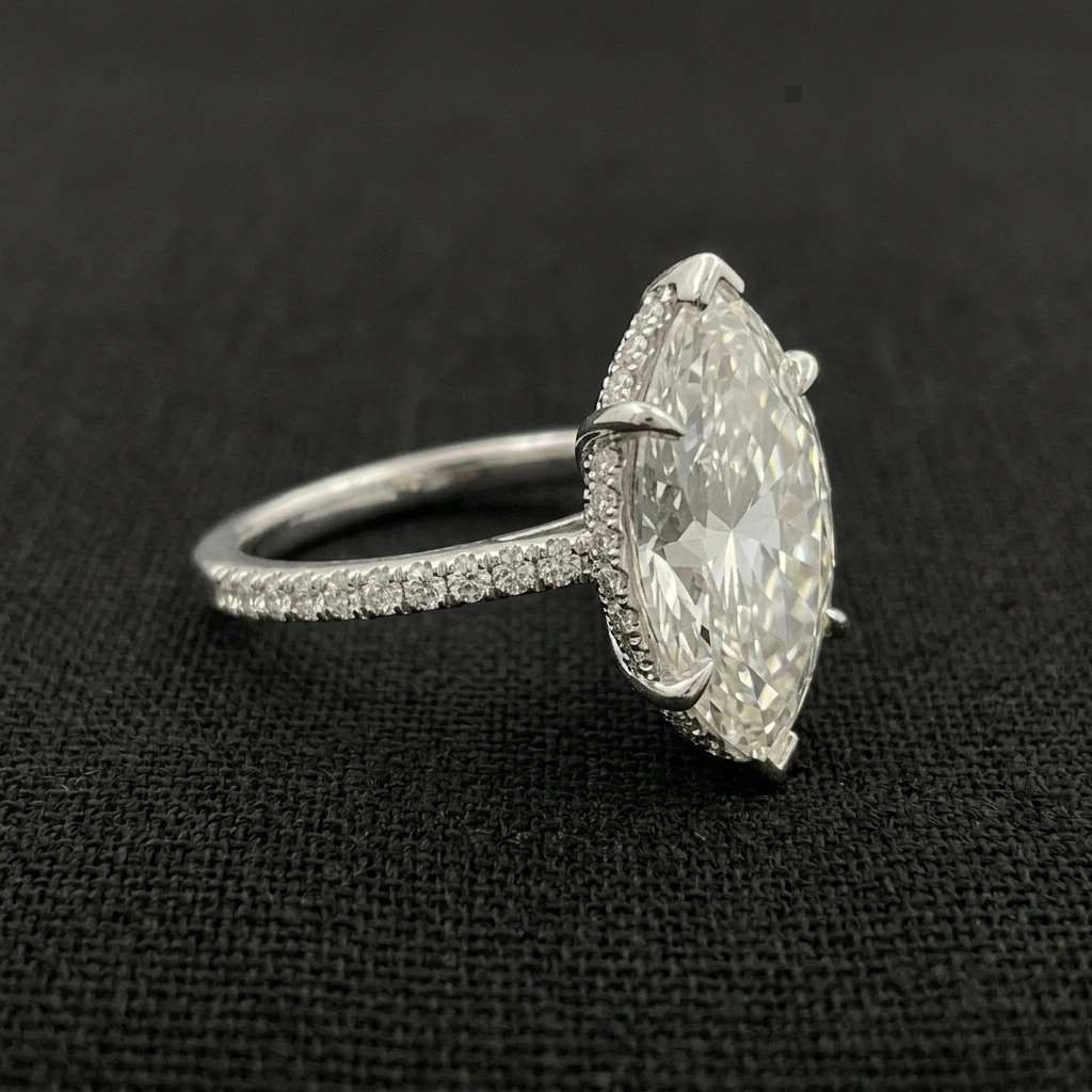 5 CT Marquise Diamond Engagement Ring in PT950 Platinum 5.44 CT Total Diamond Weight view 5