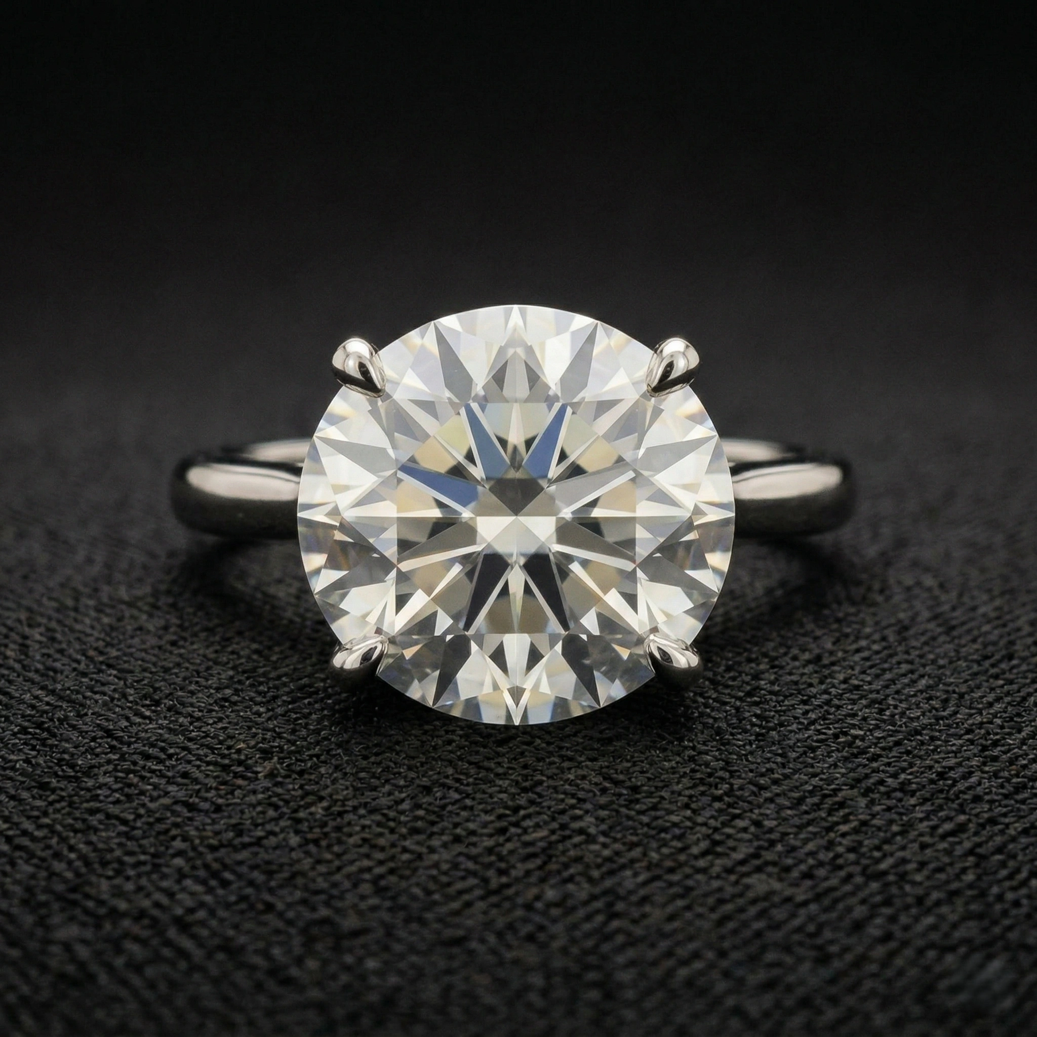 5 CT Round Brilliant Solitaire Diamond Ring with Hidden Halo | Platinum 950