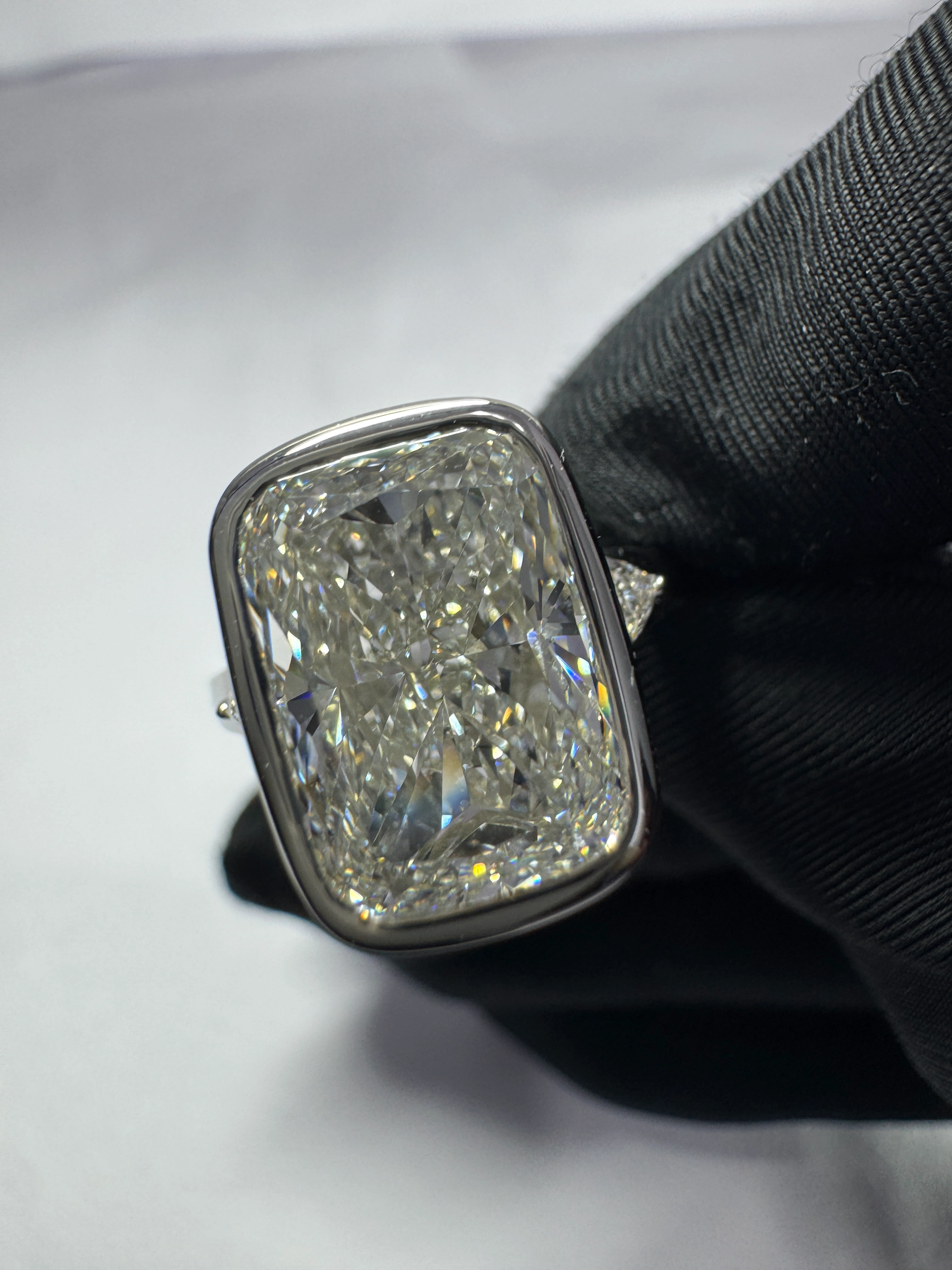 PT950 Platinum Cushion & Trilliant-Cut Lab-Grown Diamond Engagement Ring view 9