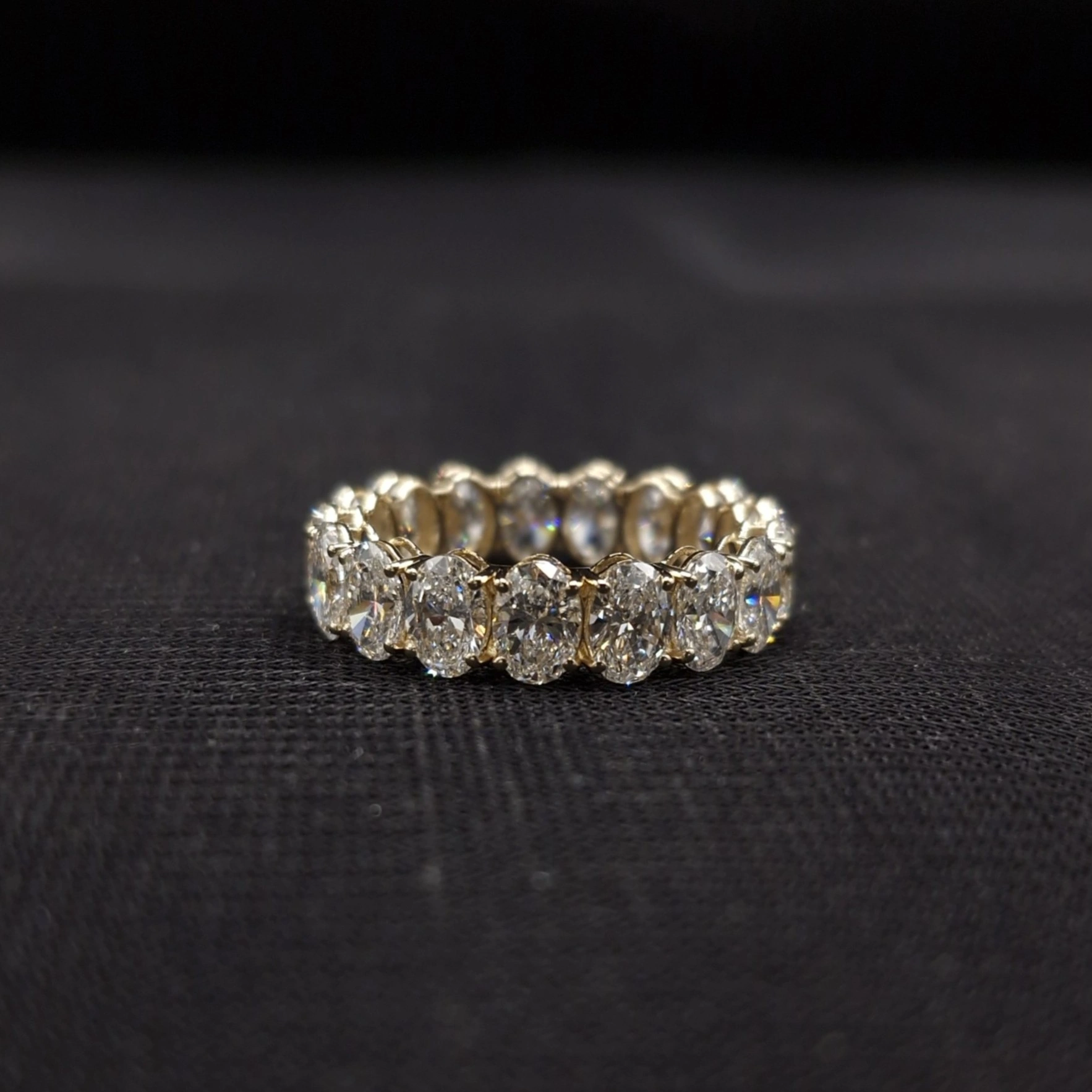 5.50 CT Oval Diamond Eternity Band Ring | 14K Yellow Gold