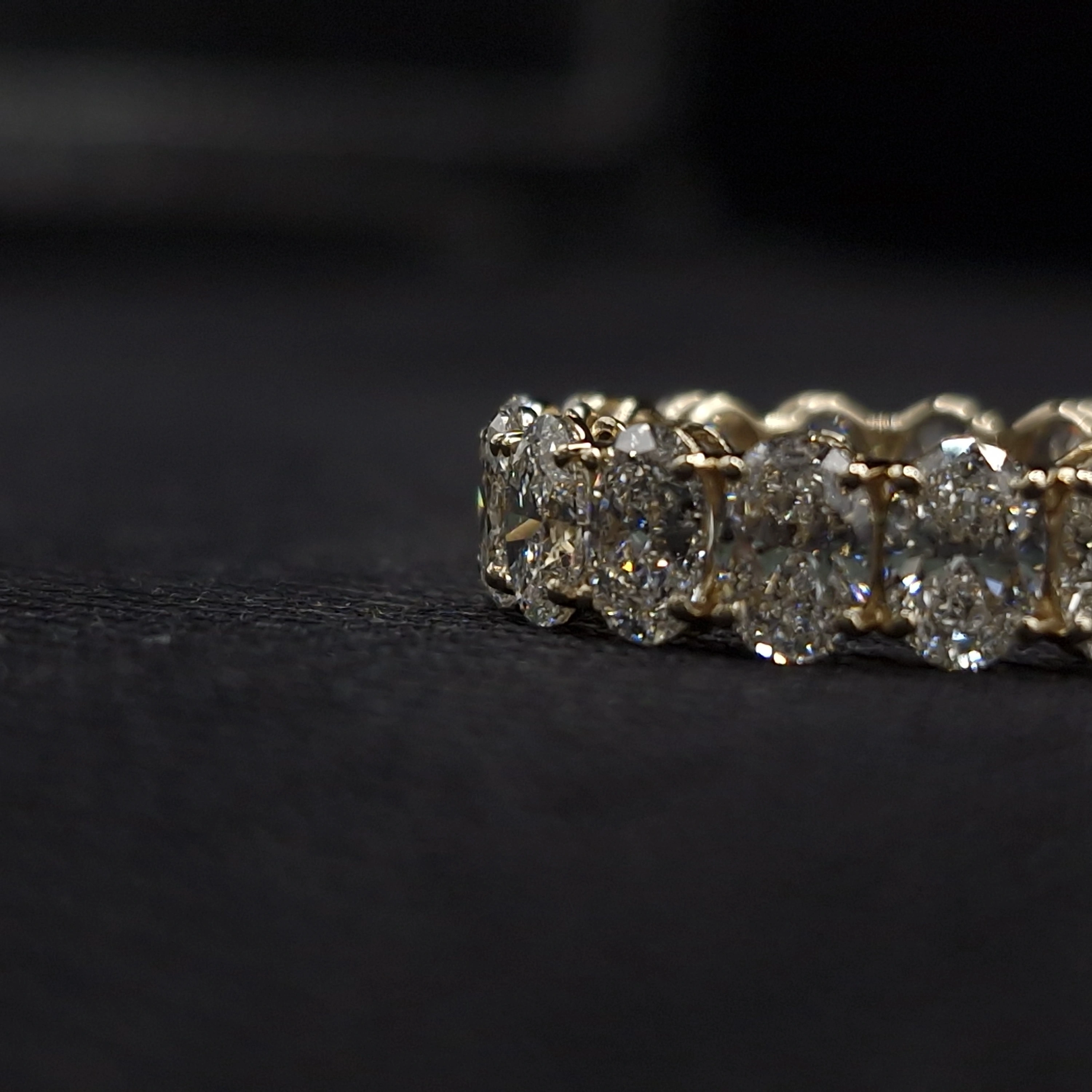 5.50 CT Oval Diamond Eternity Band Ring | 14K Yellow Gold view 3