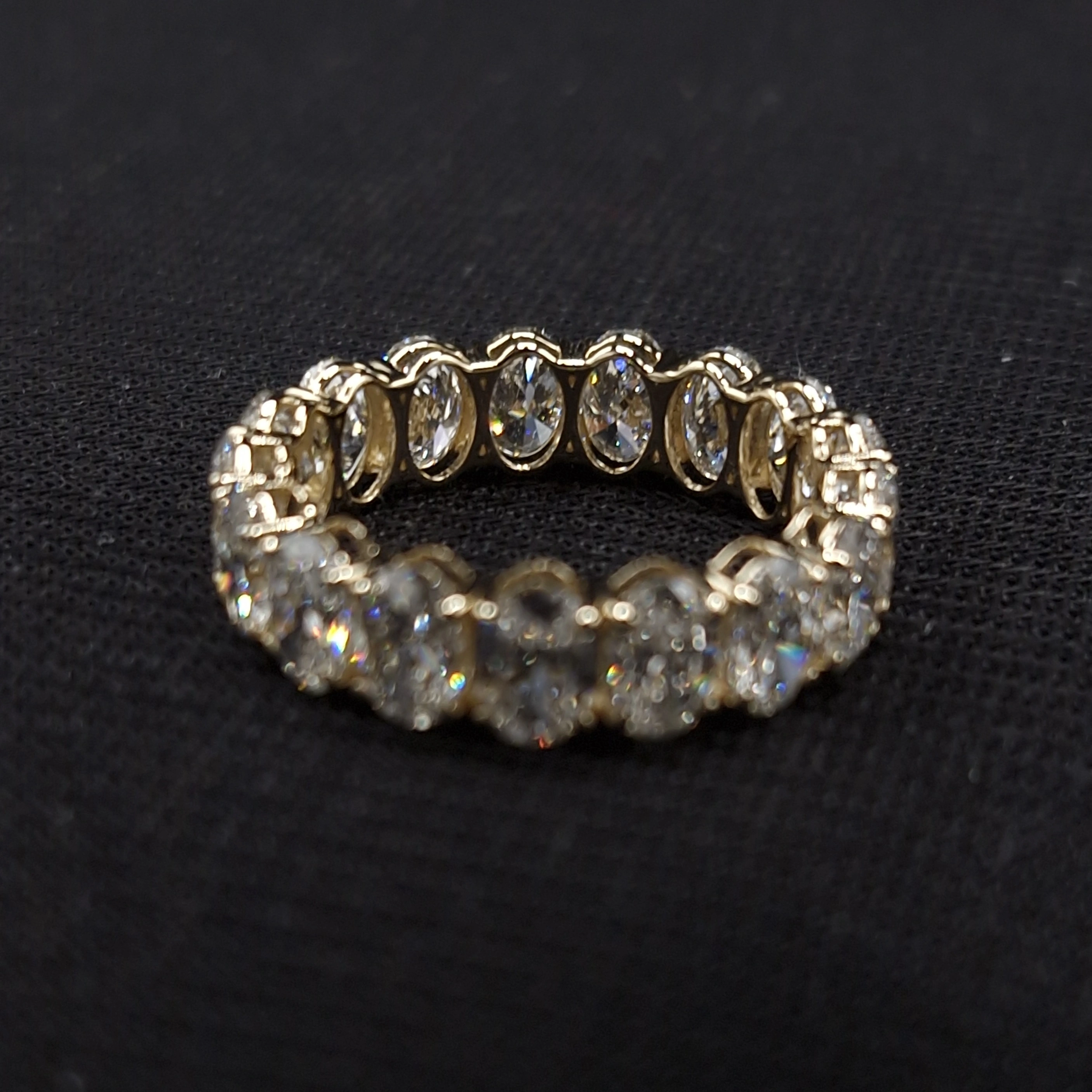 5.50 CT Oval Diamond Eternity Band Ring | 14K Yellow Gold view 4