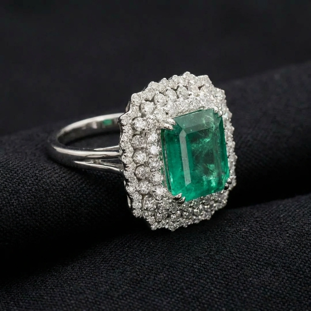 6.50 CT Emerald Cut Natural Diamond Ring in PT950 Platinum view 3