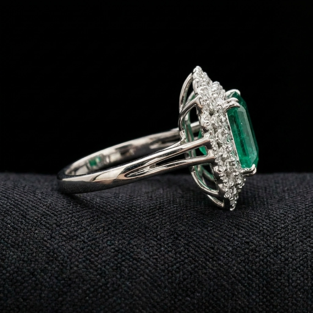 6.50 CT Emerald Cut Natural Diamond Ring in PT950 Platinum view 4