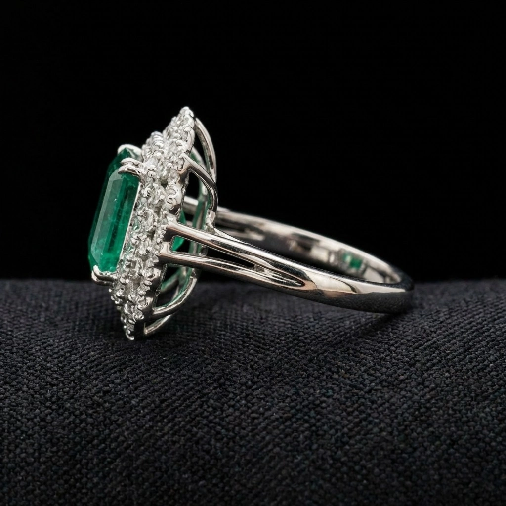 6.50 CT Emerald Cut Natural Diamond Ring in PT950 Platinum view 5