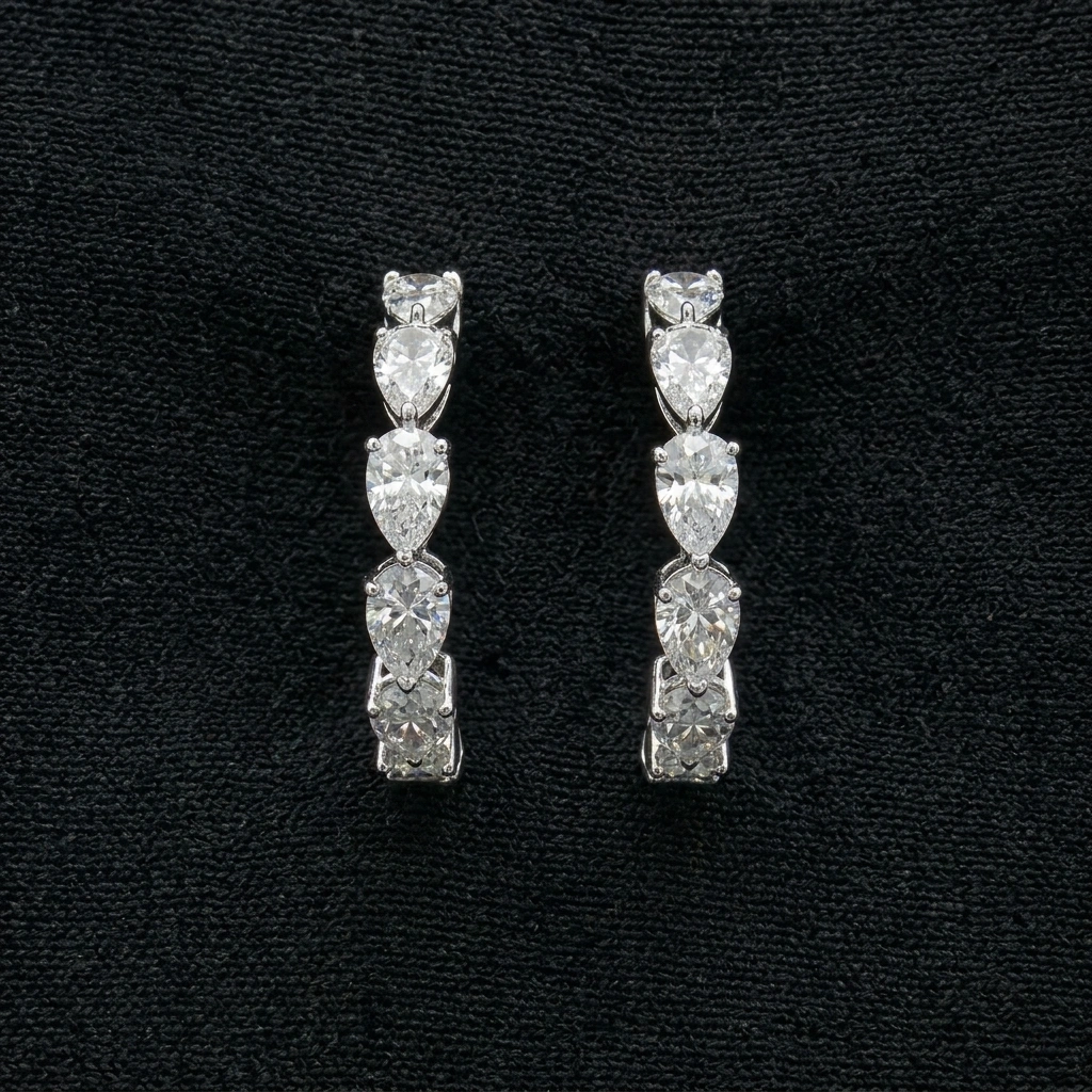 7.00 TCW Pear Cut Diamond Solitaire Earrings in PT950 Platinum | IGI Certified High-Jewelry Masterpiece