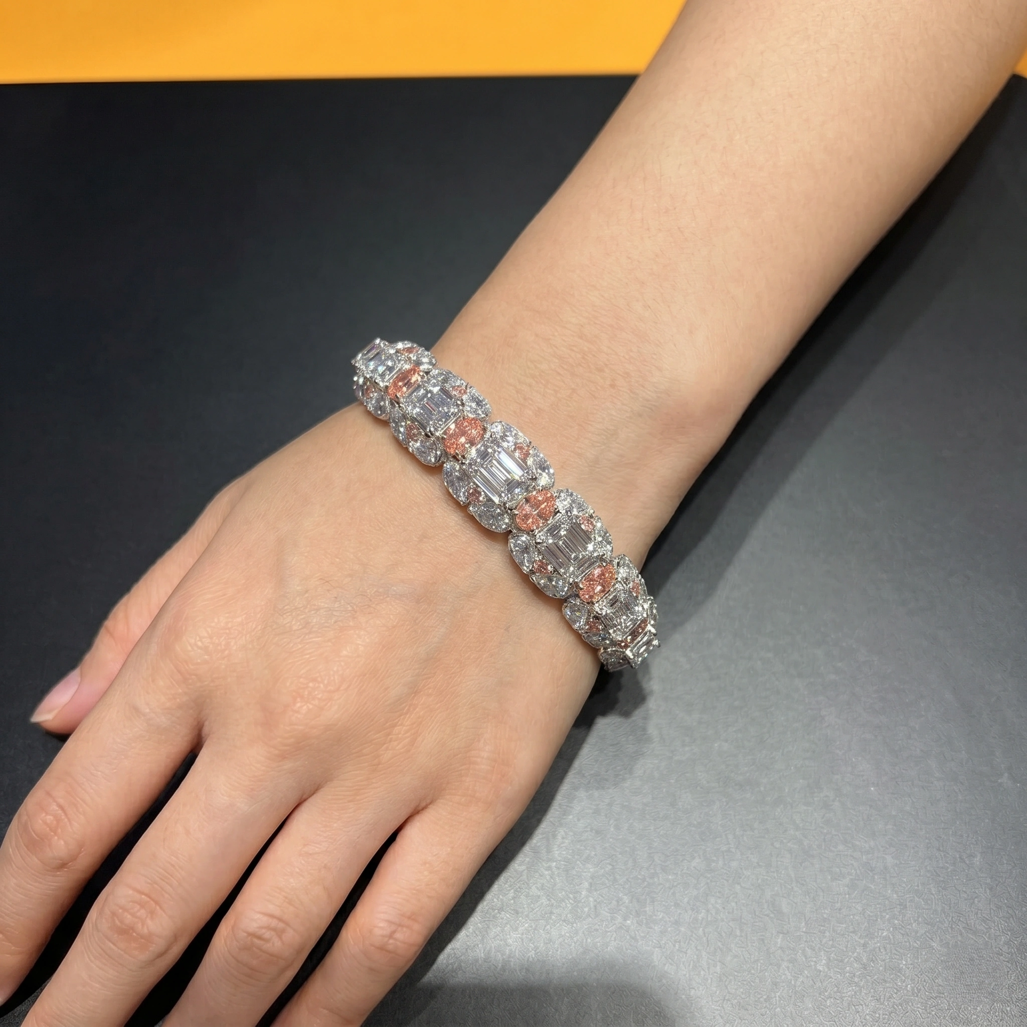 72.97 TCW Multi-Shape Lab-Grown Diamond Statement Bangle | 14K Gold | Creator’s Masterpiece view 5