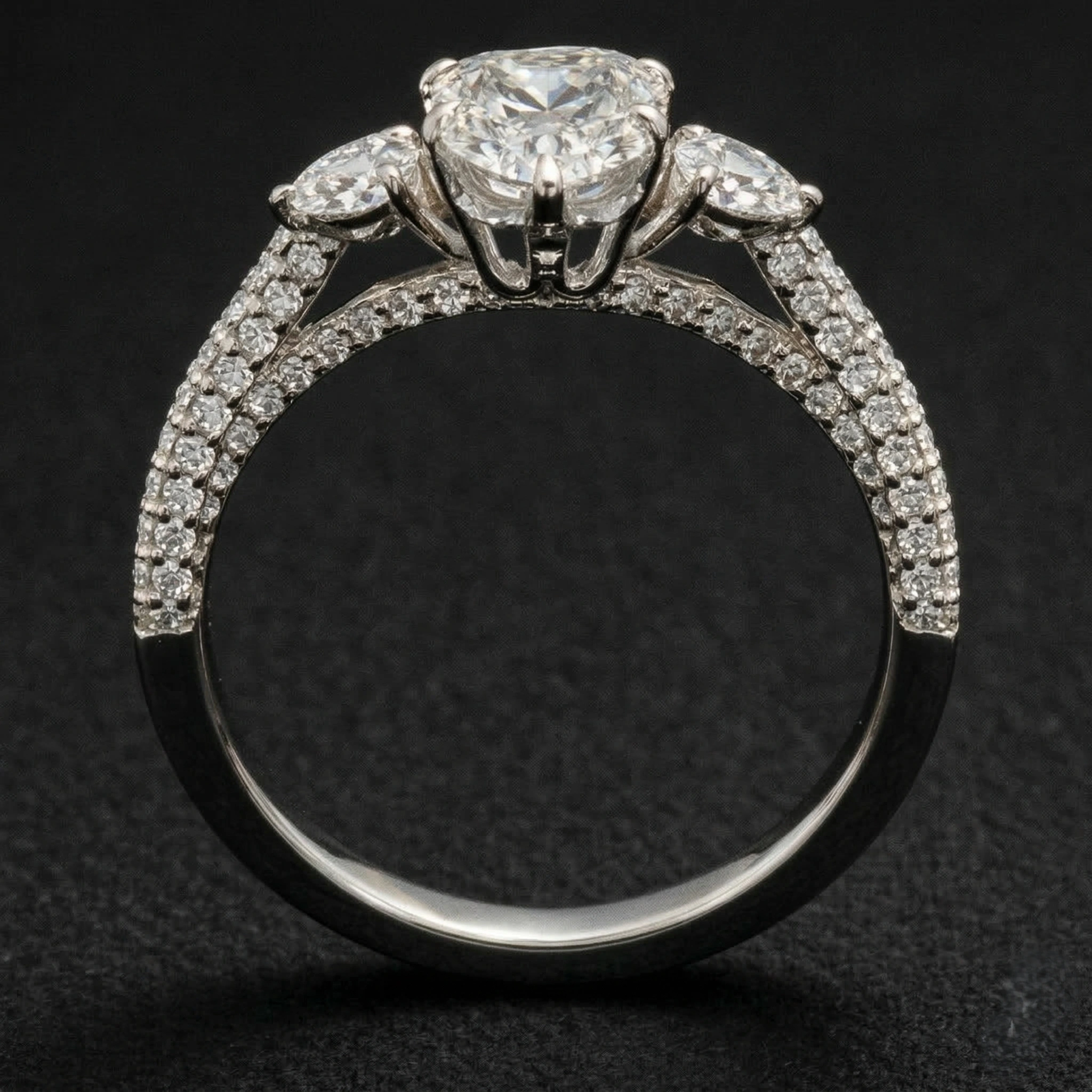 7.5 CT Pear Cut Lab Grown Diamond Ring view 4