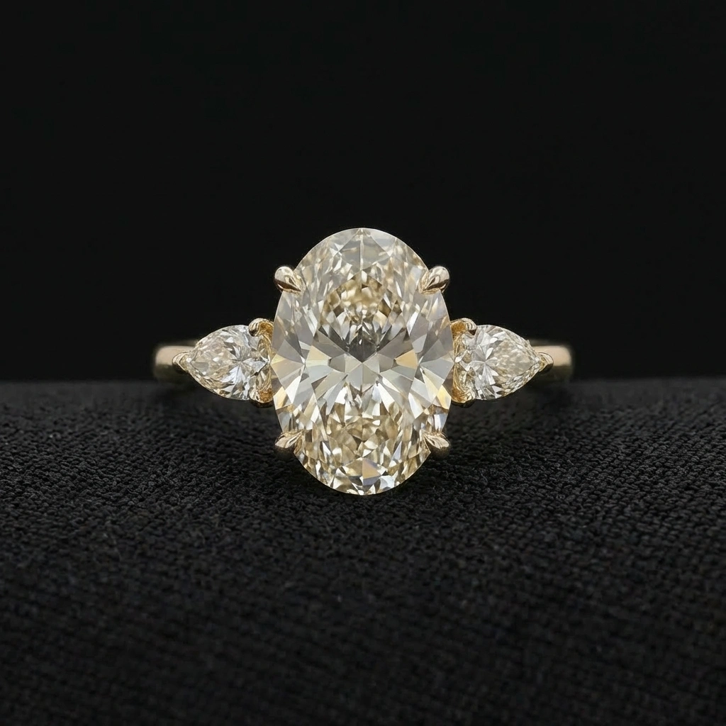 7.50 TCW Oval & Pear Diamond Masterpiece Ring | 7.00 CT IGI Certified Center | 18KT Yellow Gold