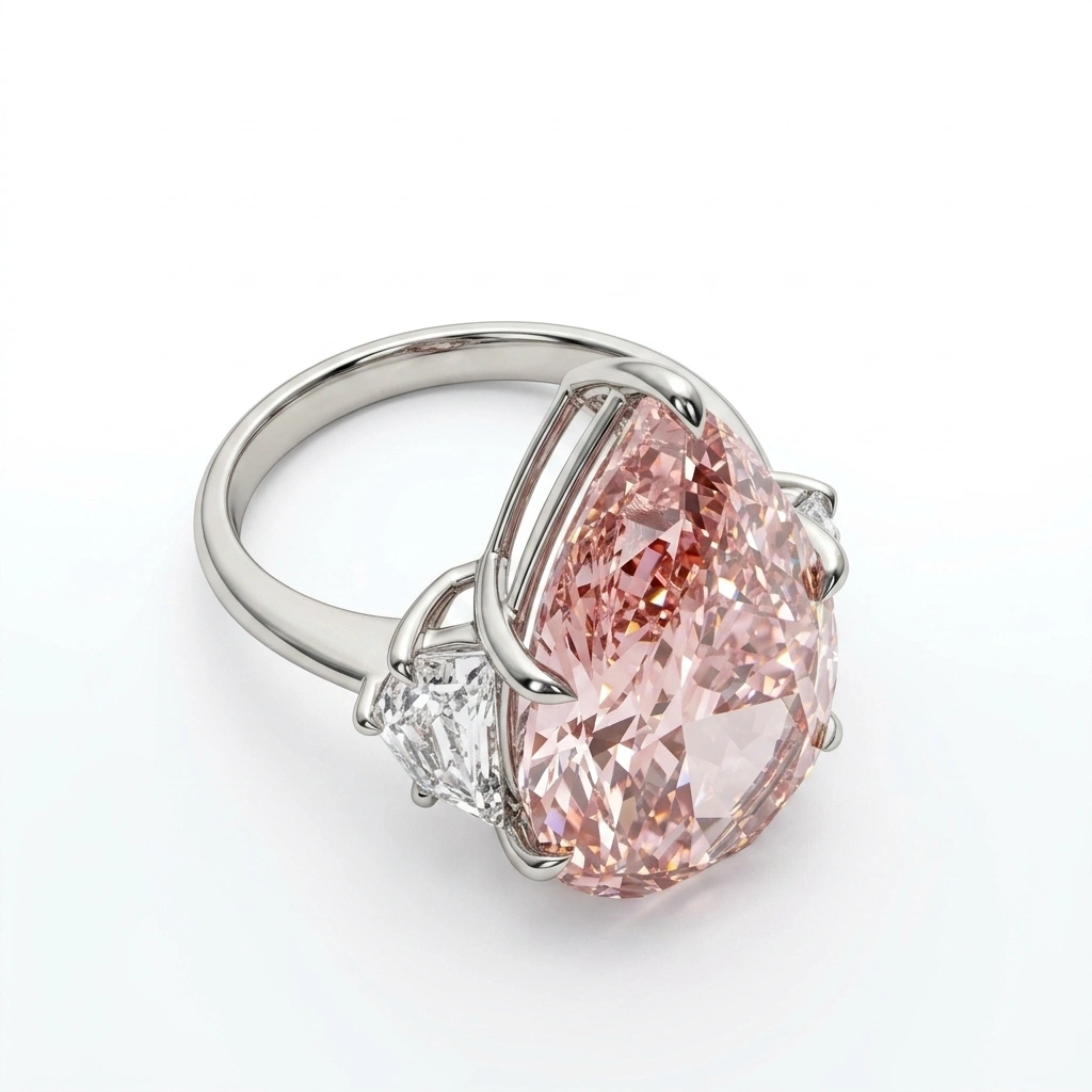 7.65 CT Pear & Cadillac Cut Diamond Ring in PT950 Platinum view 5