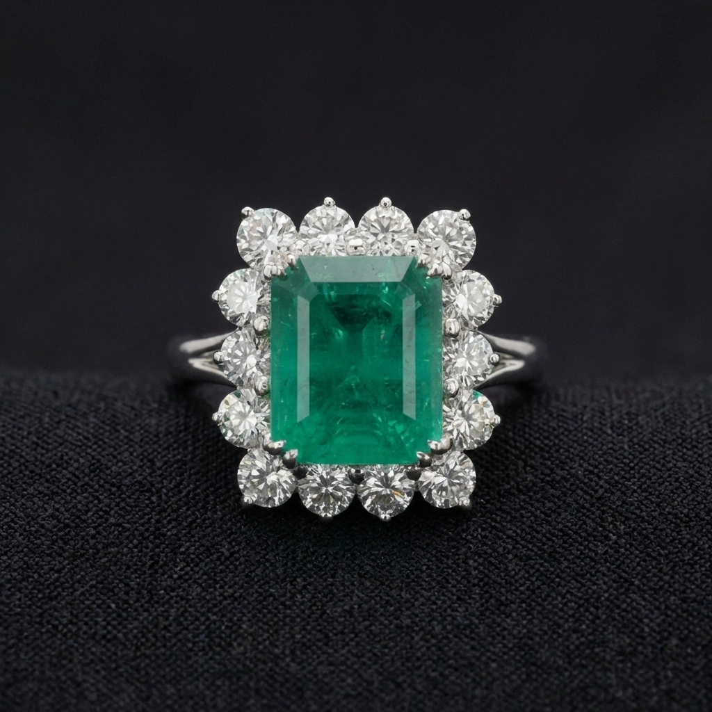 8.75 CT Emerald Cut Natural Diamond Ring in PT950 Platinum